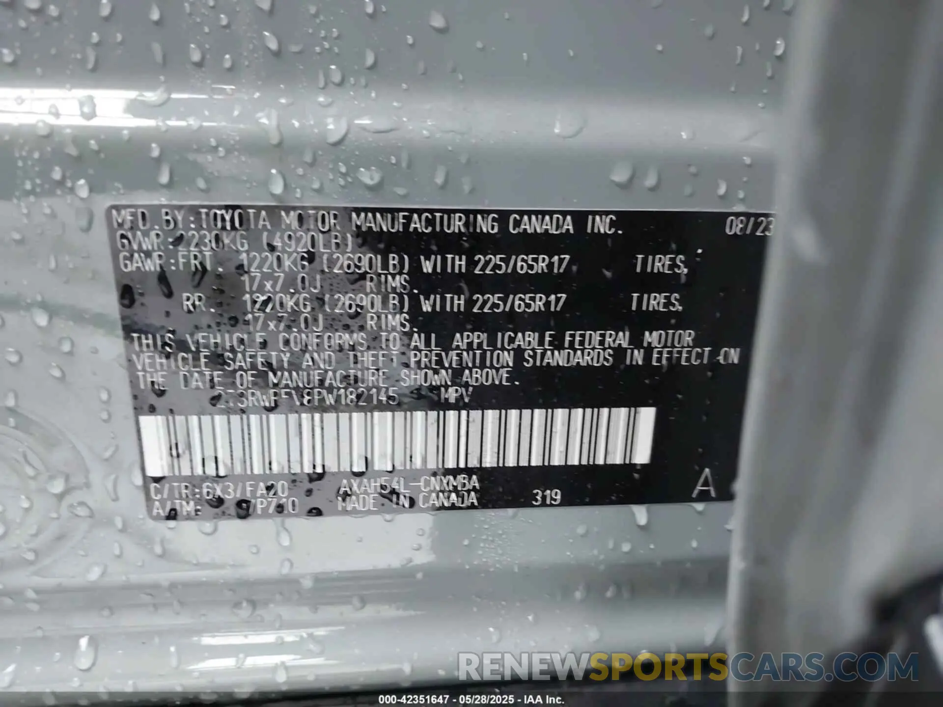 9 Photograph of a damaged car 2T3RWRFV8PW182145 TOYOTA RAV4 HYBRID 2023