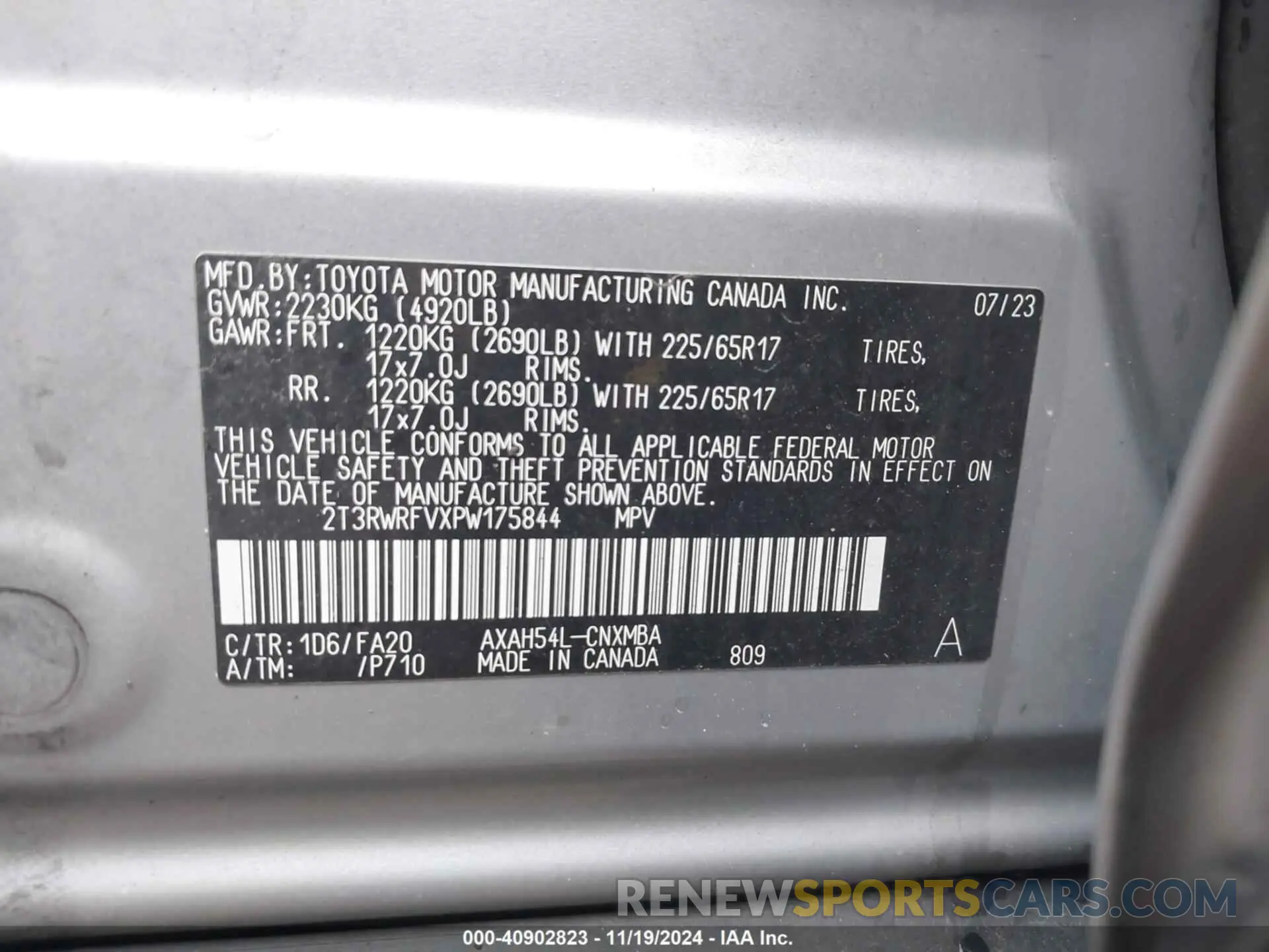 9 Photograph of a damaged car 2T3RWRFVXPW175844 TOYOTA RAV4 HYBRID 2023