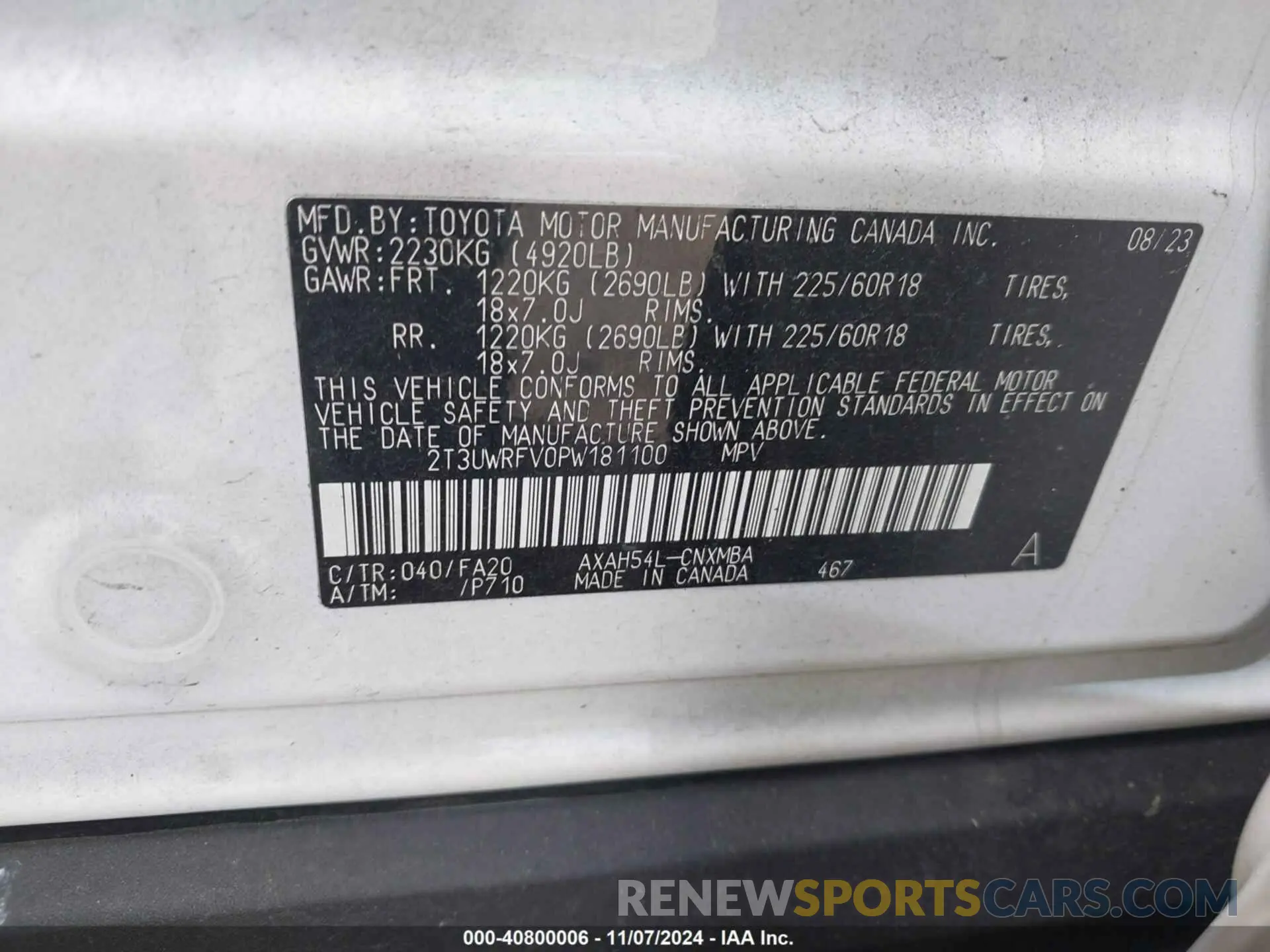 9 Photograph of a damaged car 2T3UWRFV0PW181100 TOYOTA RAV4 HYBRID 2023