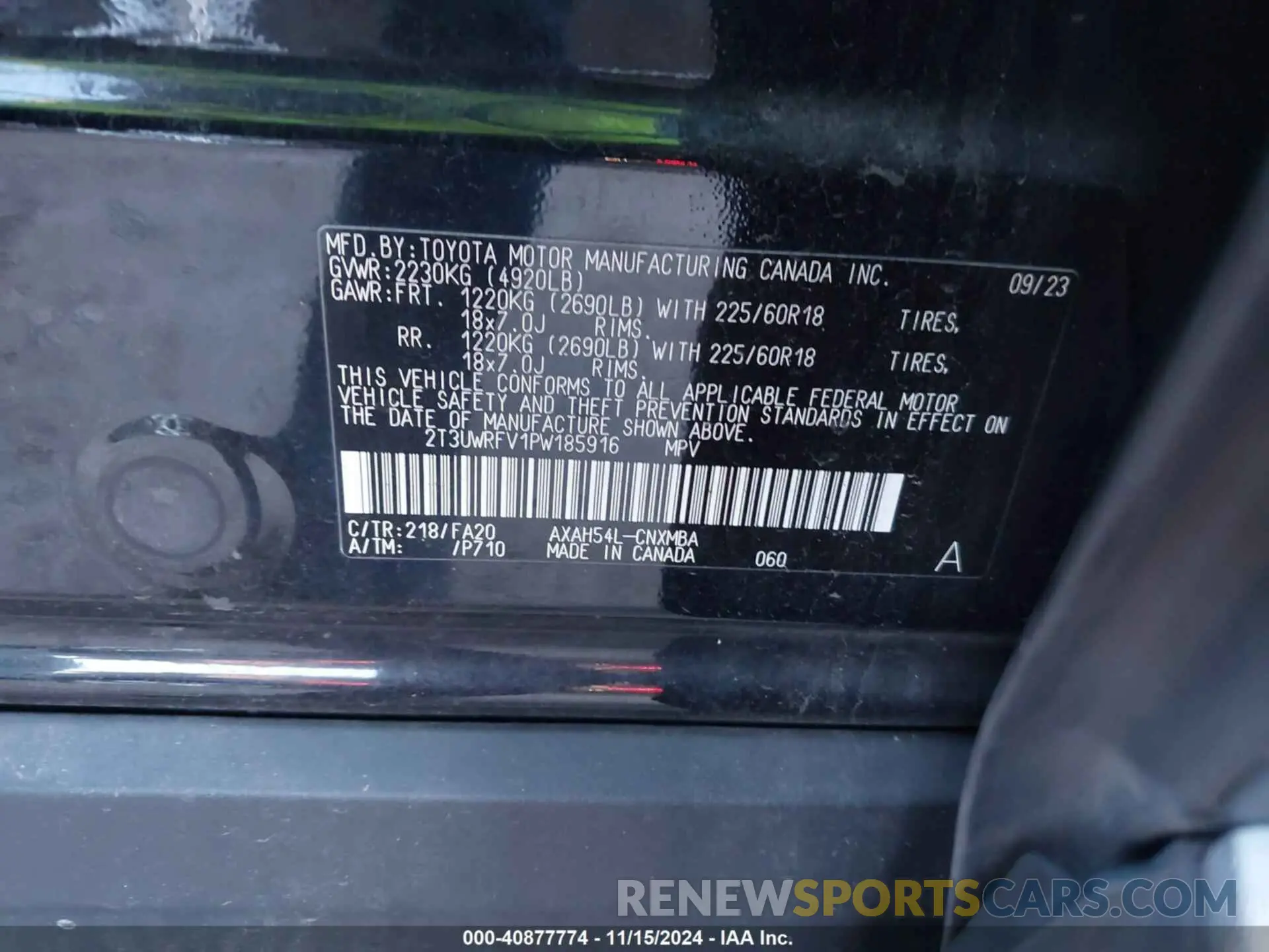 9 Photograph of a damaged car 2T3UWRFV1PW185916 TOYOTA RAV4 HYBRID 2023