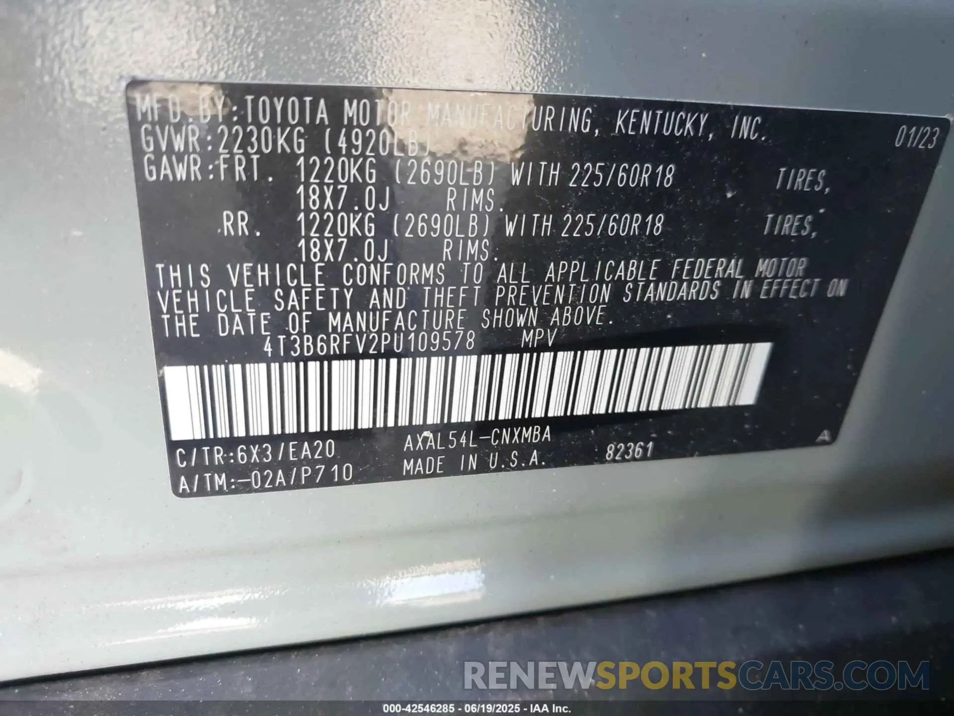 9 Photograph of a damaged car 4T3B6RFV2PU109578 TOYOTA RAV4 HYBRID 2023