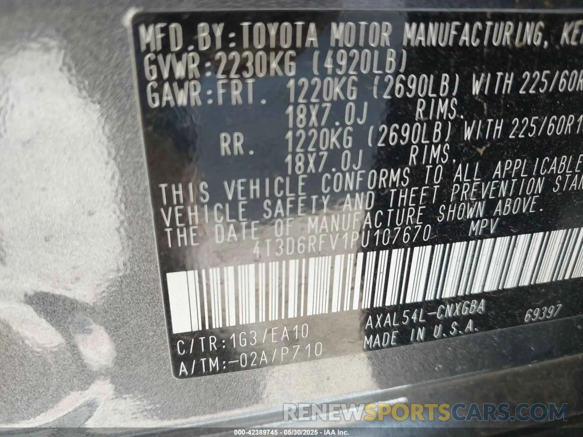 9 Photograph of a damaged car 4T3D6RFV1PU107670 TOYOTA RAV4 HYBRID 2023