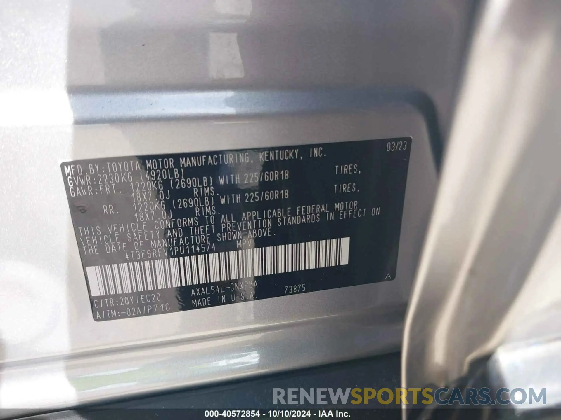 9 Photograph of a damaged car 4T3E6RFV1PU114574 TOYOTA RAV4 HYBRID 2023