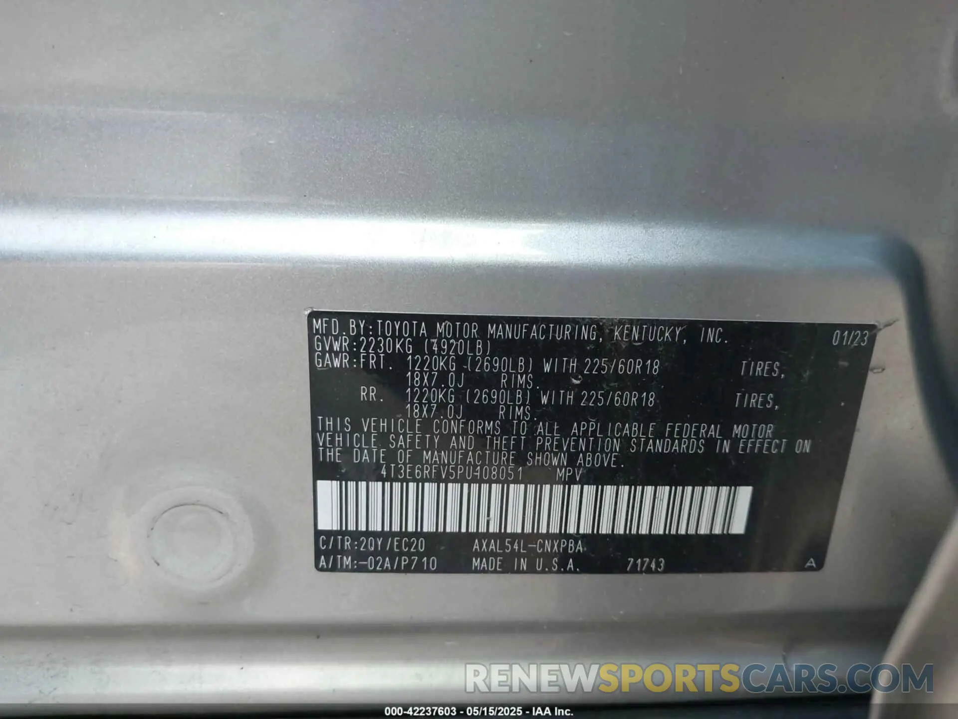 9 Photograph of a damaged car 4T3E6RFV5PU108051 TOYOTA RAV4 HYBRID 2023