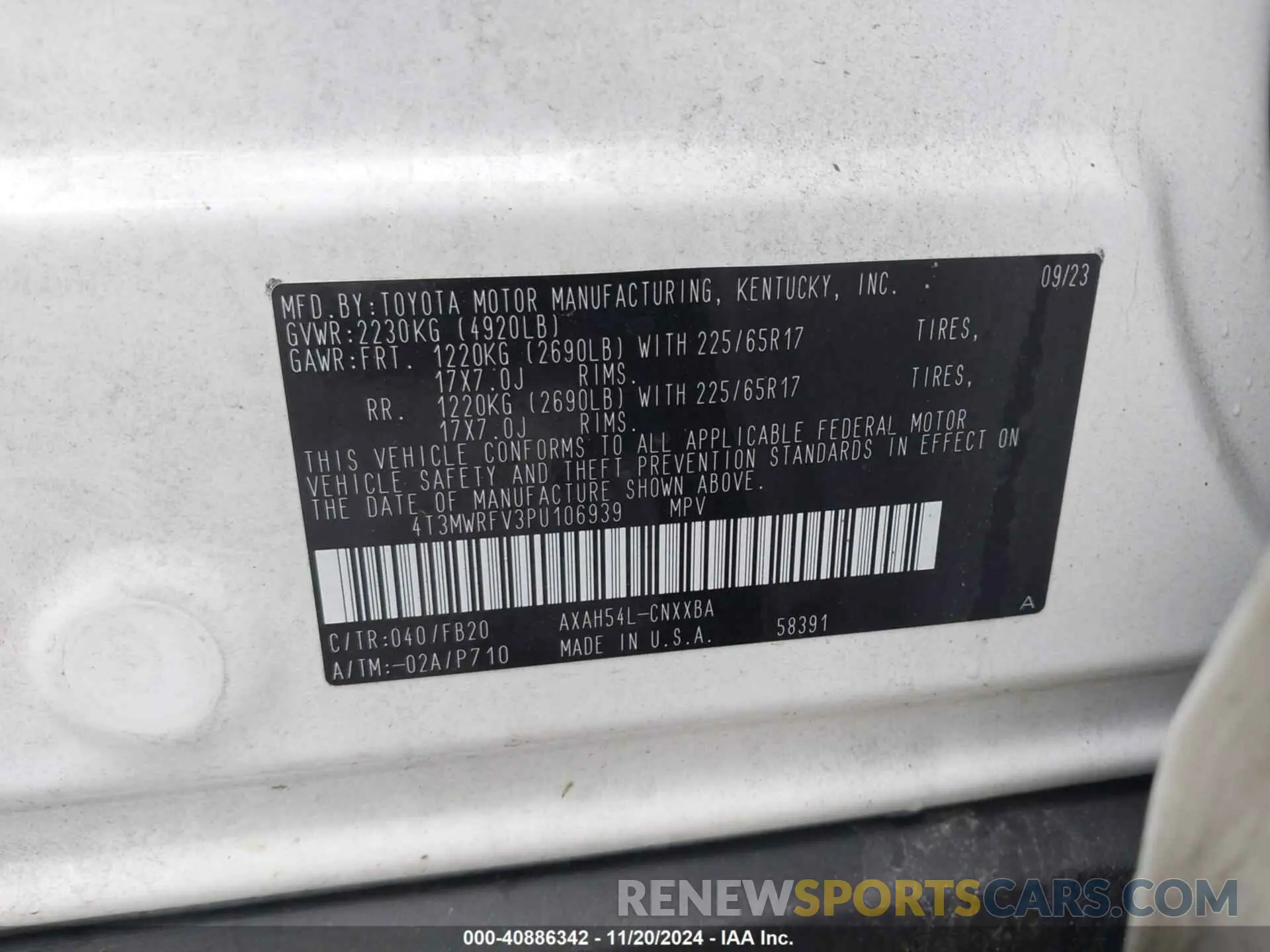 9 Photograph of a damaged car 4T3MWRFV3PU106939 TOYOTA RAV4 HYBRID 2023