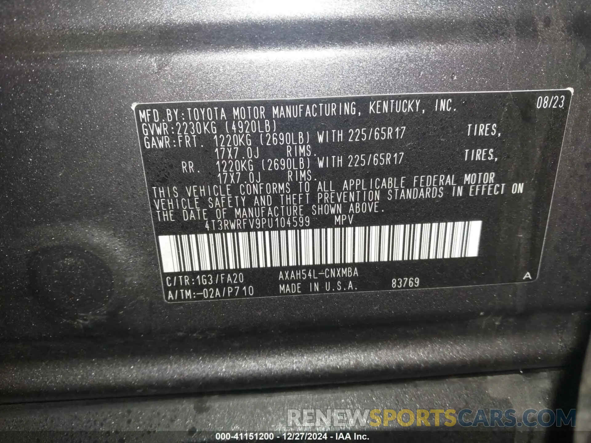 9 Photograph of a damaged car 4T3RWRFV9PU104599 TOYOTA RAV4 HYBRID 2023