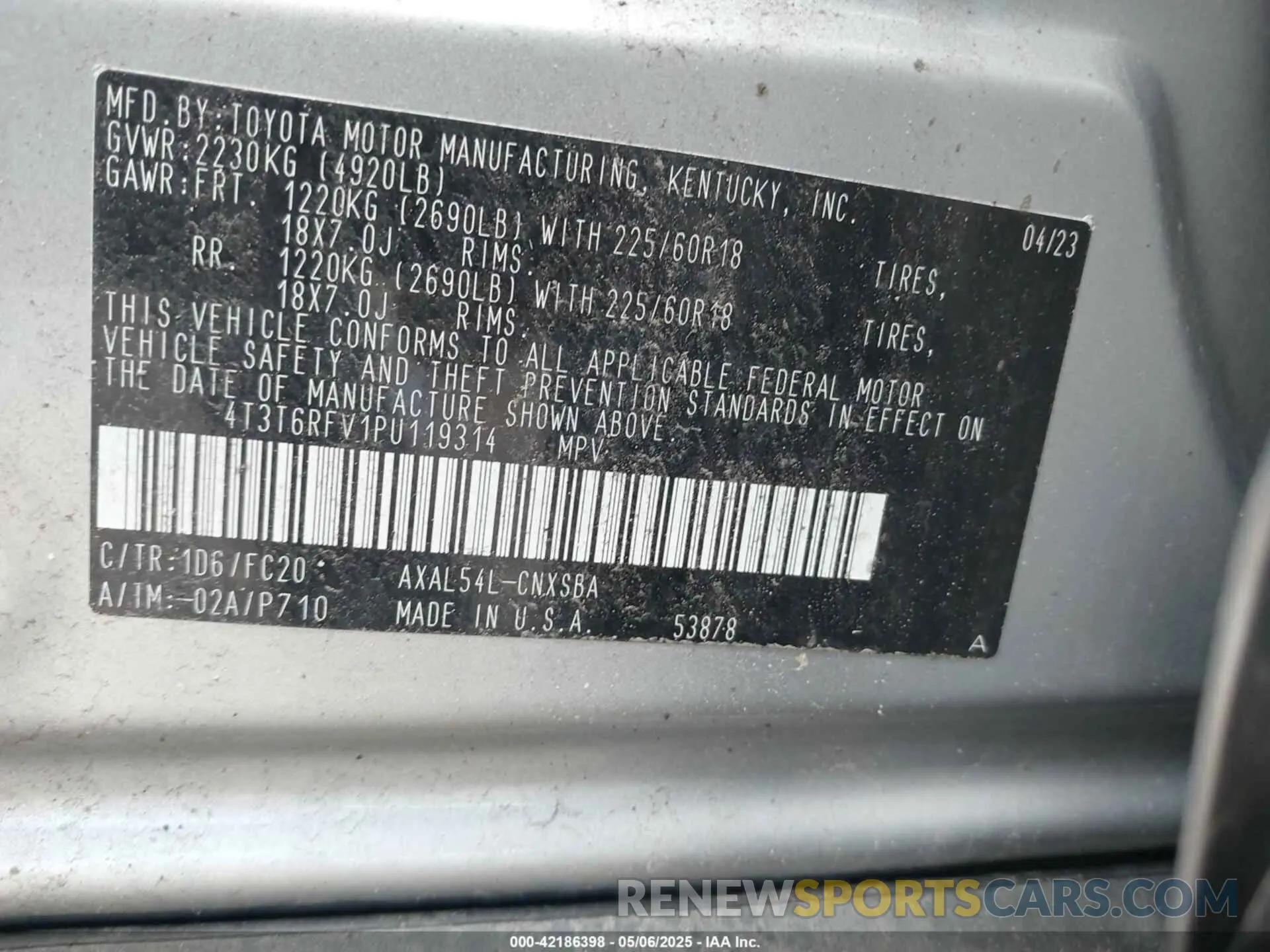 9 Photograph of a damaged car 4T3T6RFV1PU119314 TOYOTA RAV4 HYBRID 2023