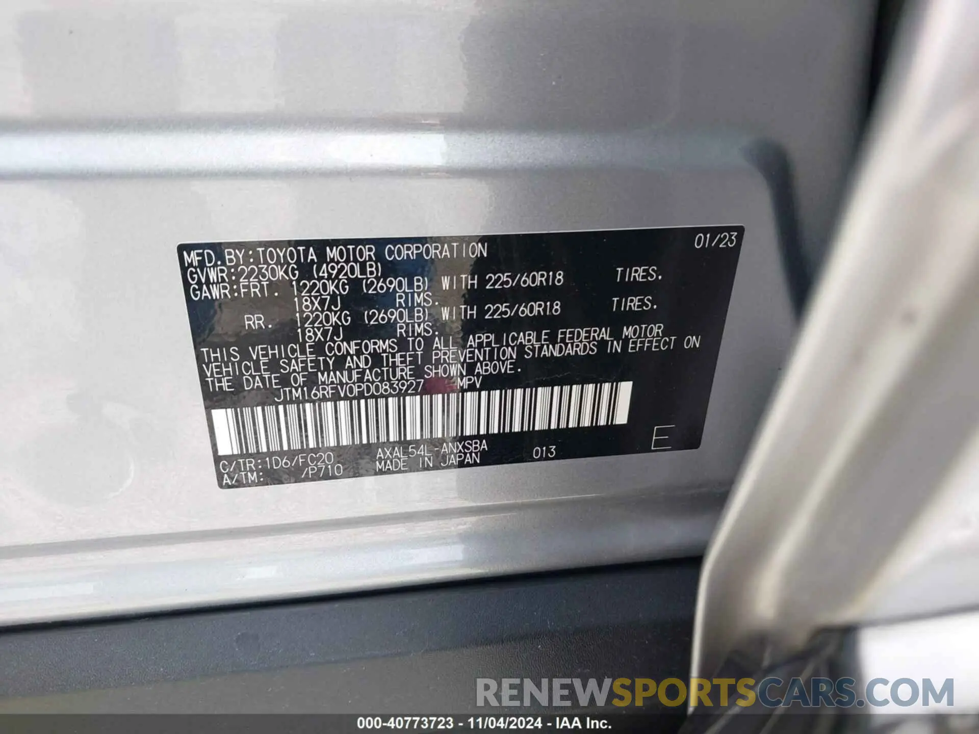 9 Photograph of a damaged car JTM16RFV0PD083927 TOYOTA RAV4 HYBRID 2023