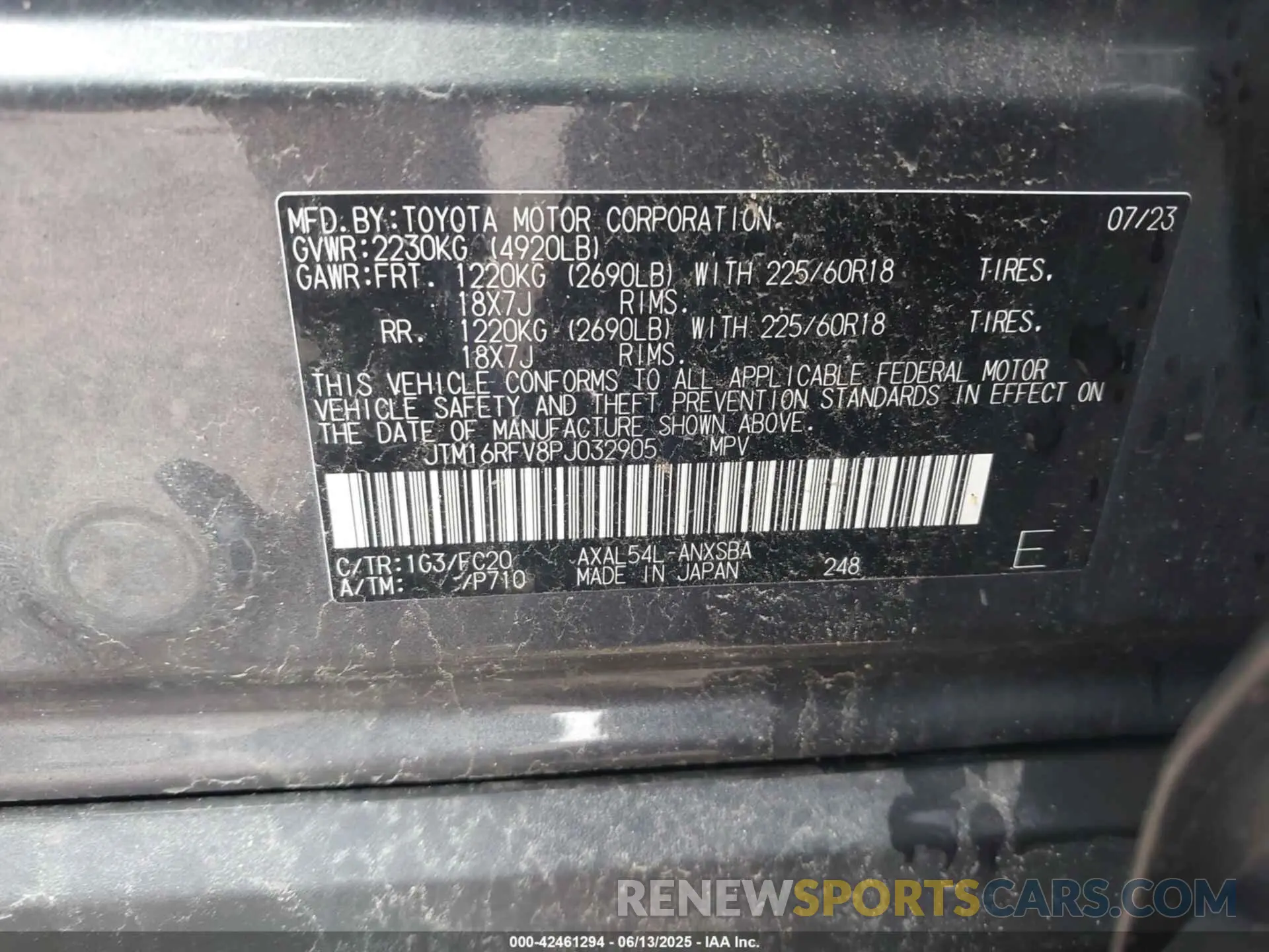 9 Photograph of a damaged car JTM16RFV8PJ032905 TOYOTA RAV4 HYBRID 2023