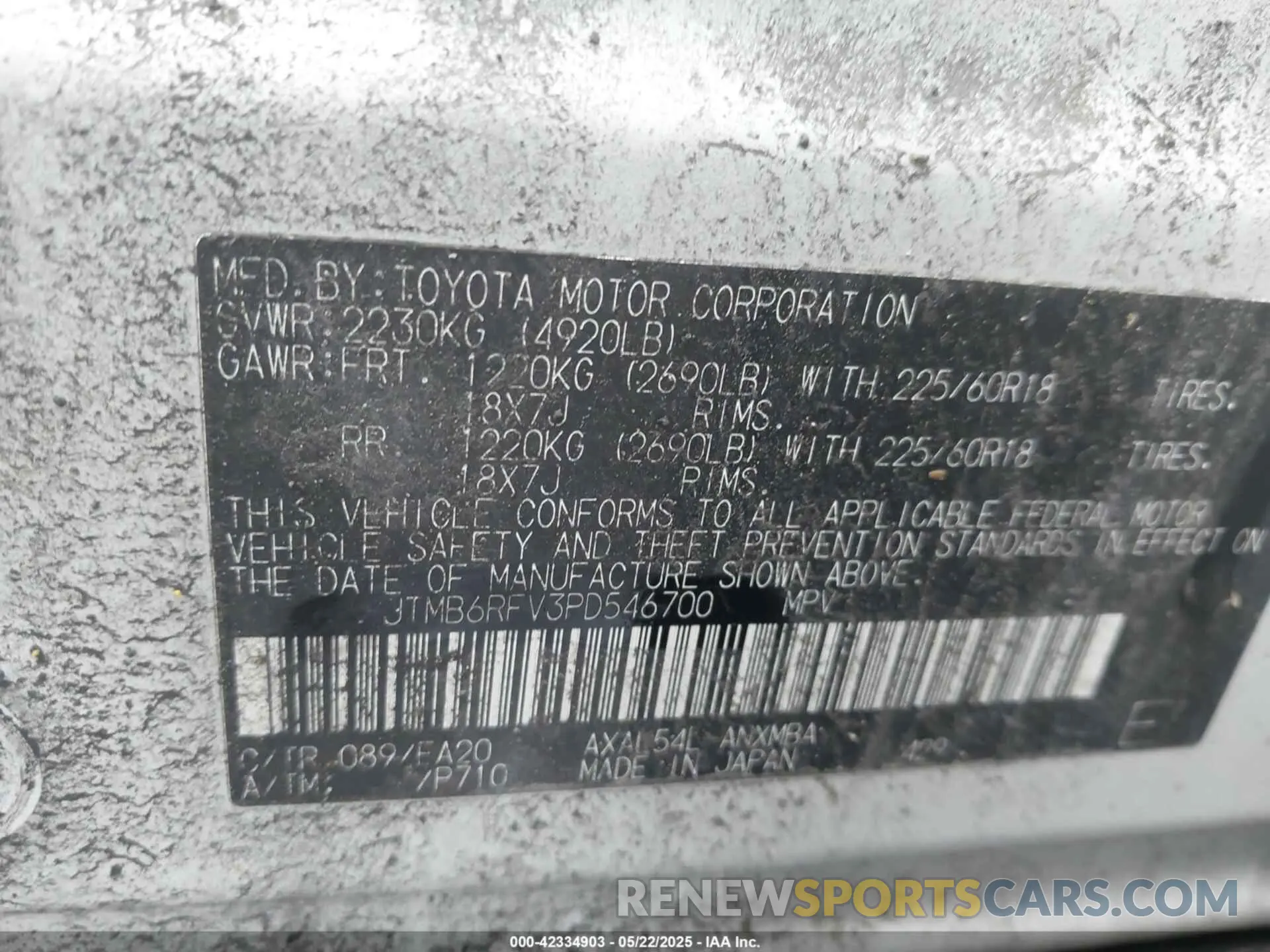 9 Photograph of a damaged car JTMB6RFV3PD546700 TOYOTA RAV4 HYBRID 2023