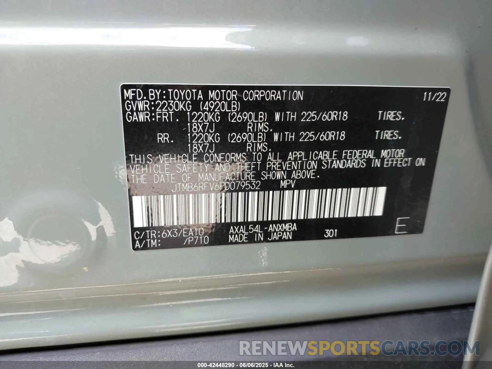 9 Photograph of a damaged car JTMB6RFV6PD079532 TOYOTA RAV4 HYBRID 2023