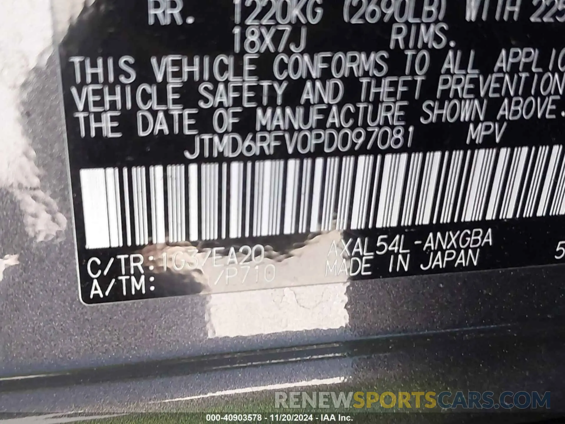 9 Photograph of a damaged car JTMD6RFV0PD097081 TOYOTA RAV4 HYBRID 2023