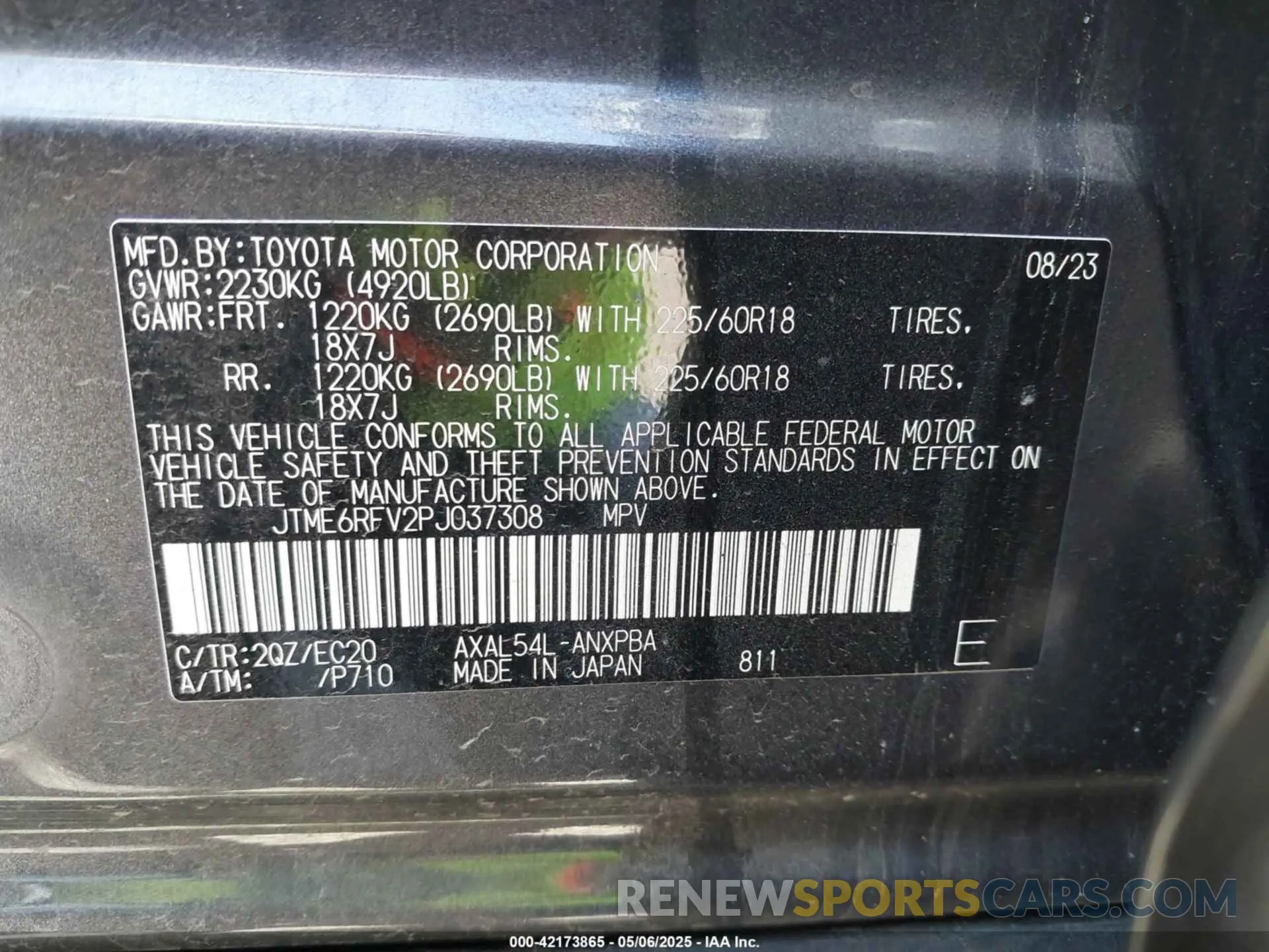 9 Photograph of a damaged car JTME6RFV2PJ037308 TOYOTA RAV4 HYBRID 2023