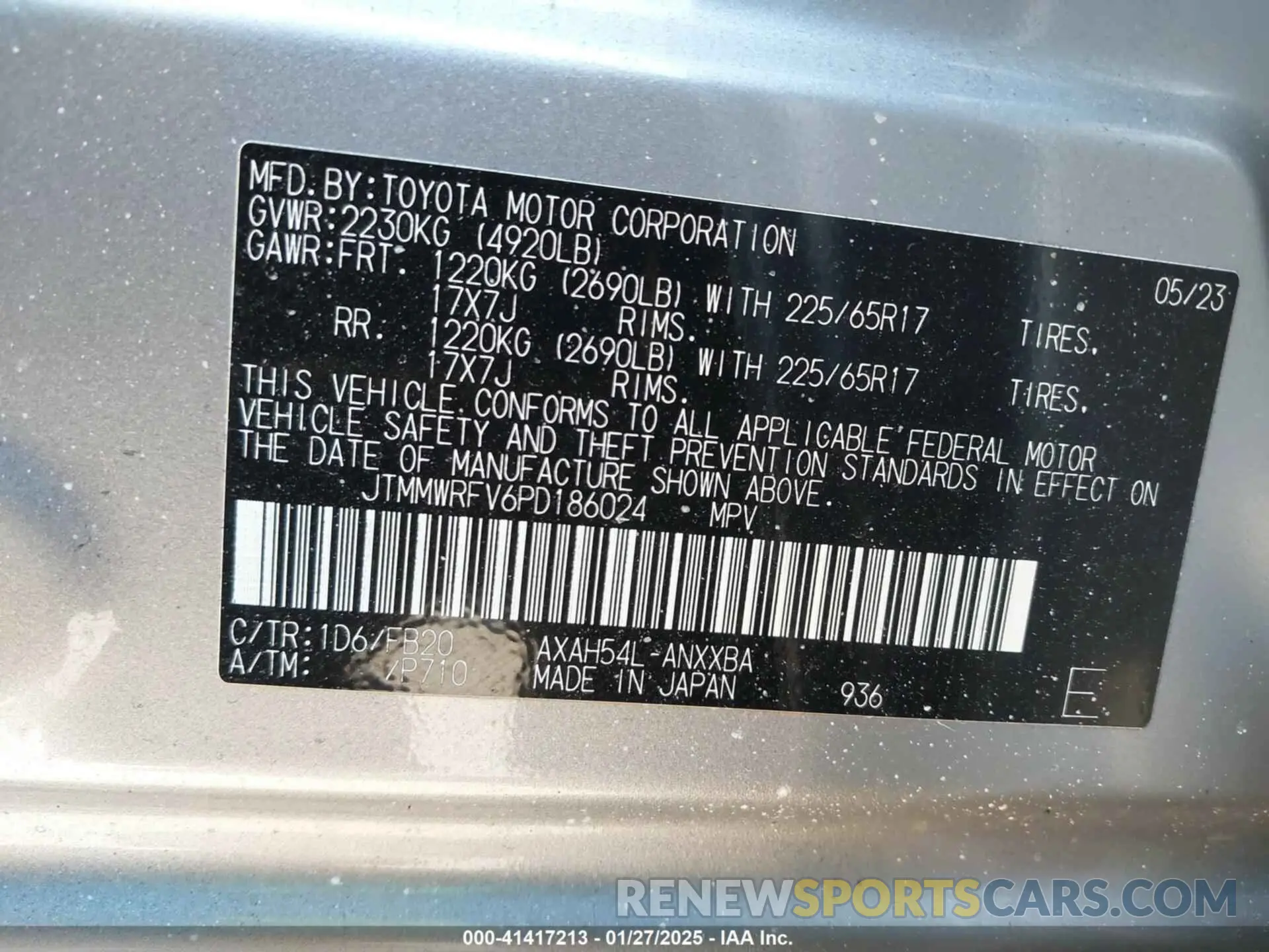 9 Photograph of a damaged car JTMMWRFV6PD186024 TOYOTA RAV4 HYBRID 2023