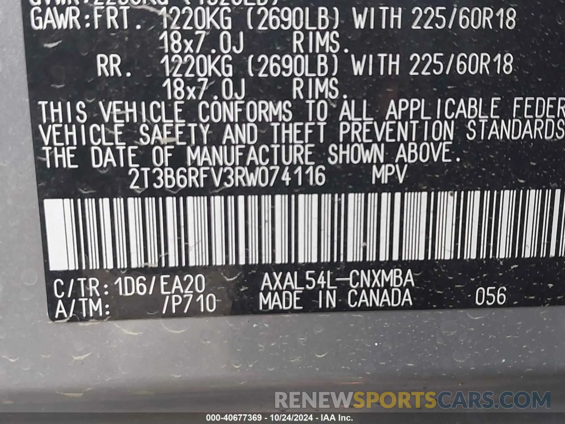 9 Photograph of a damaged car 2T3B6RFV3RW074116 TOYOTA RAV4 HYBRID 2024