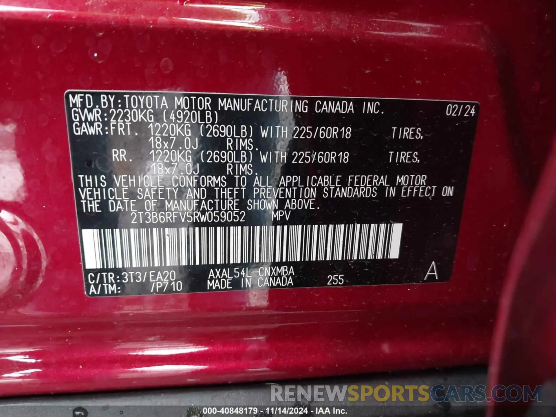 9 Photograph of a damaged car 2T3B6RFV5RW059052 TOYOTA RAV4 HYBRID 2024