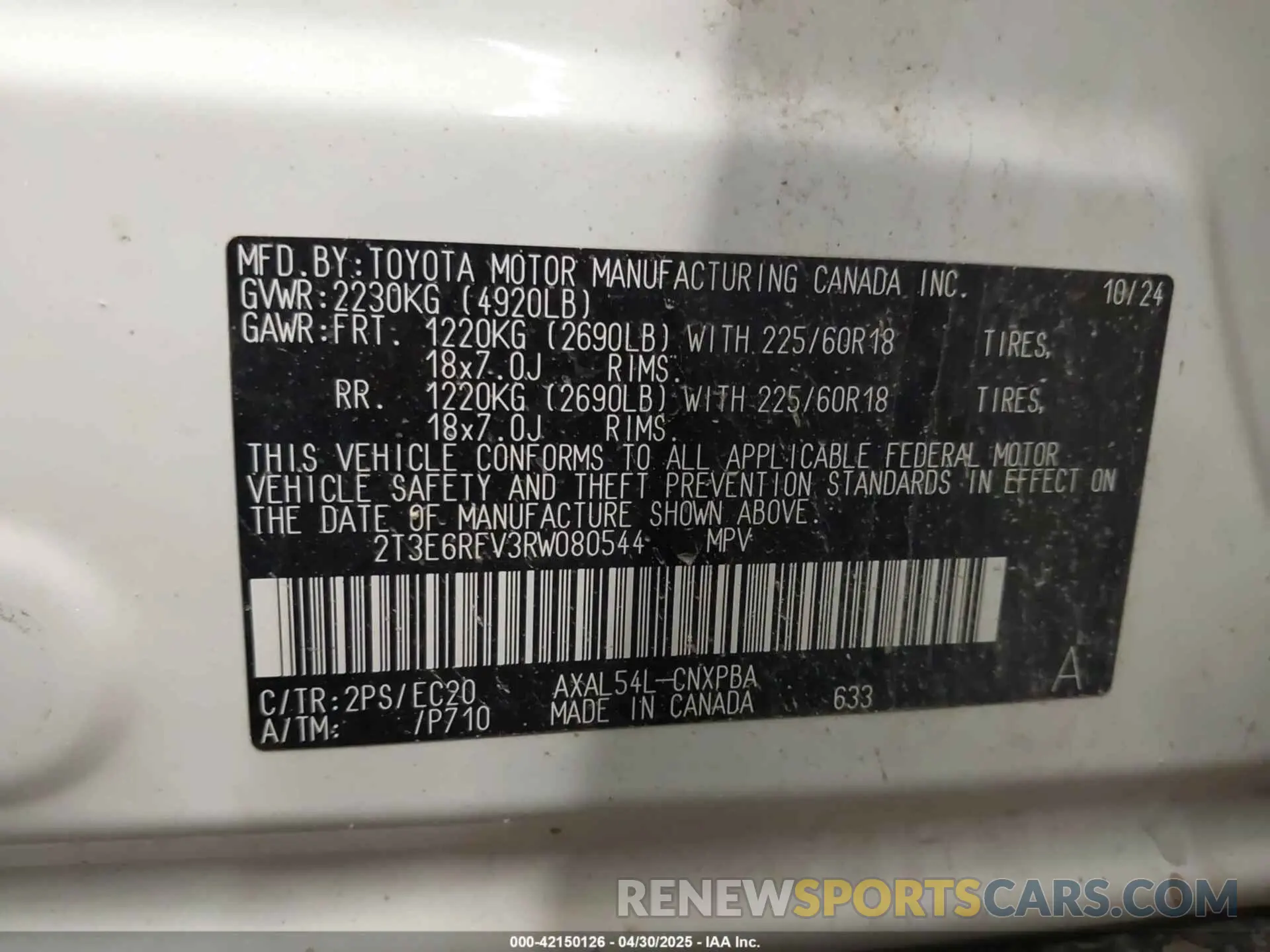 9 Photograph of a damaged car 2T3E6RFV3RW080544 TOYOTA RAV4 HYBRID 2024