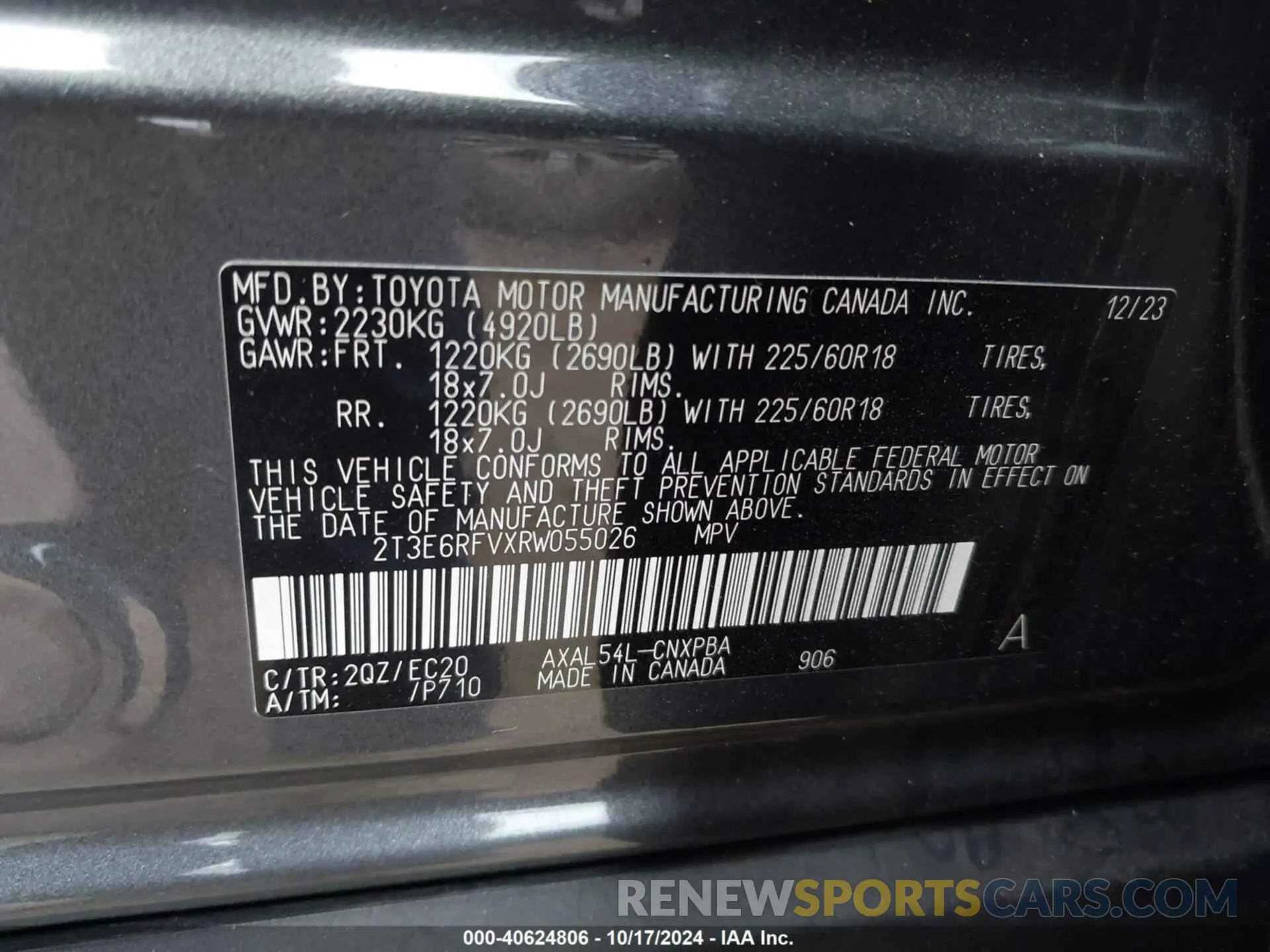 9 Photograph of a damaged car 2T3E6RFVXRW055026 TOYOTA RAV4 HYBRID 2024
