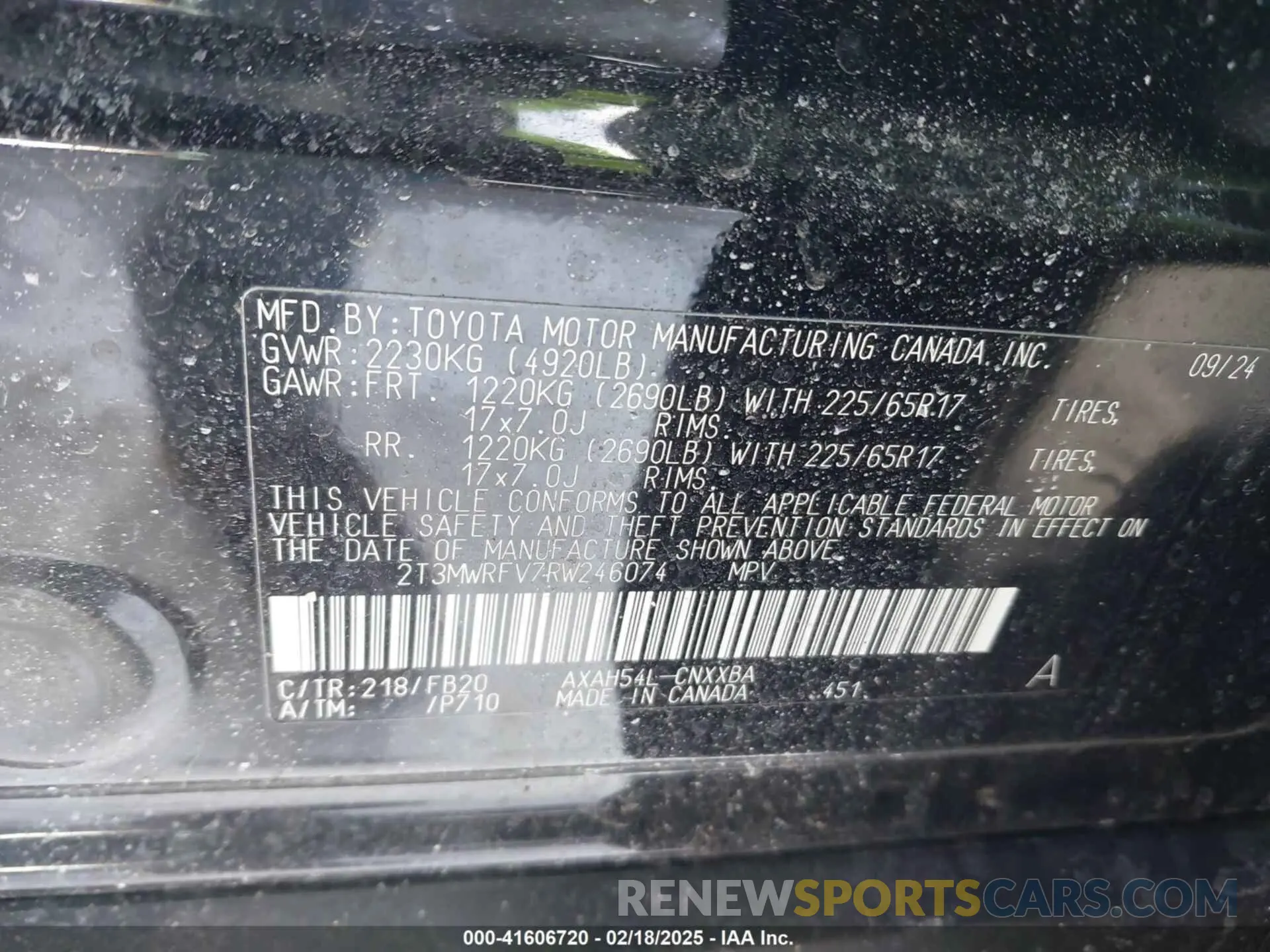 9 Photograph of a damaged car 2T3MWRFV7RW246074 TOYOTA RAV4 HYBRID 2024