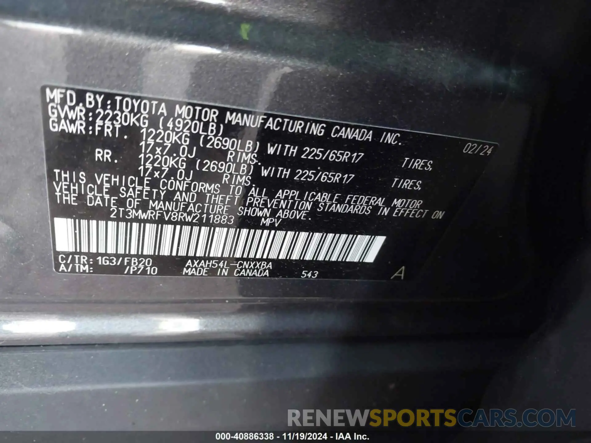 9 Photograph of a damaged car 2T3MWRFV8RW211883 TOYOTA RAV4 HYBRID 2024
