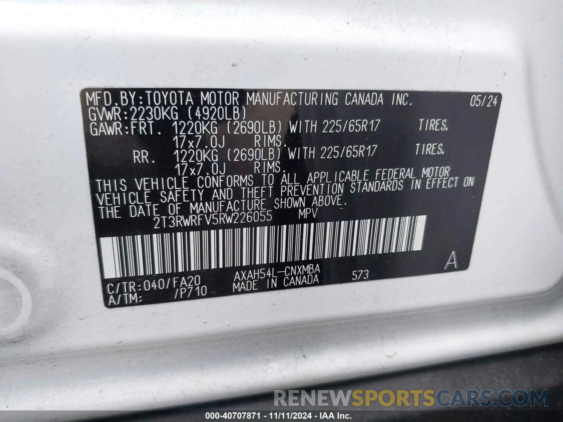 9 Photograph of a damaged car 2T3RWRFV5RW226055 TOYOTA RAV4 HYBRID 2024