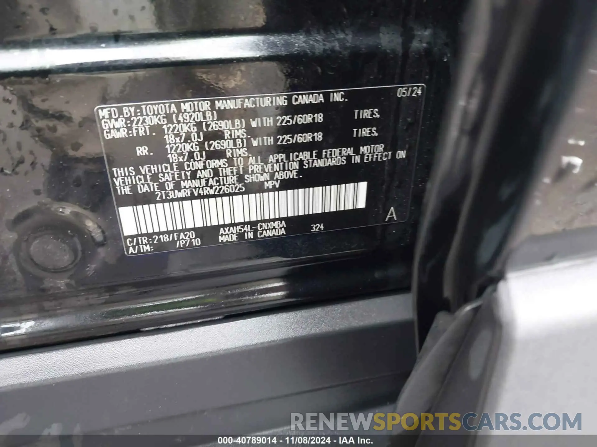 9 Photograph of a damaged car 2T3UWRFV4RW226025 TOYOTA RAV4 HYBRID 2024