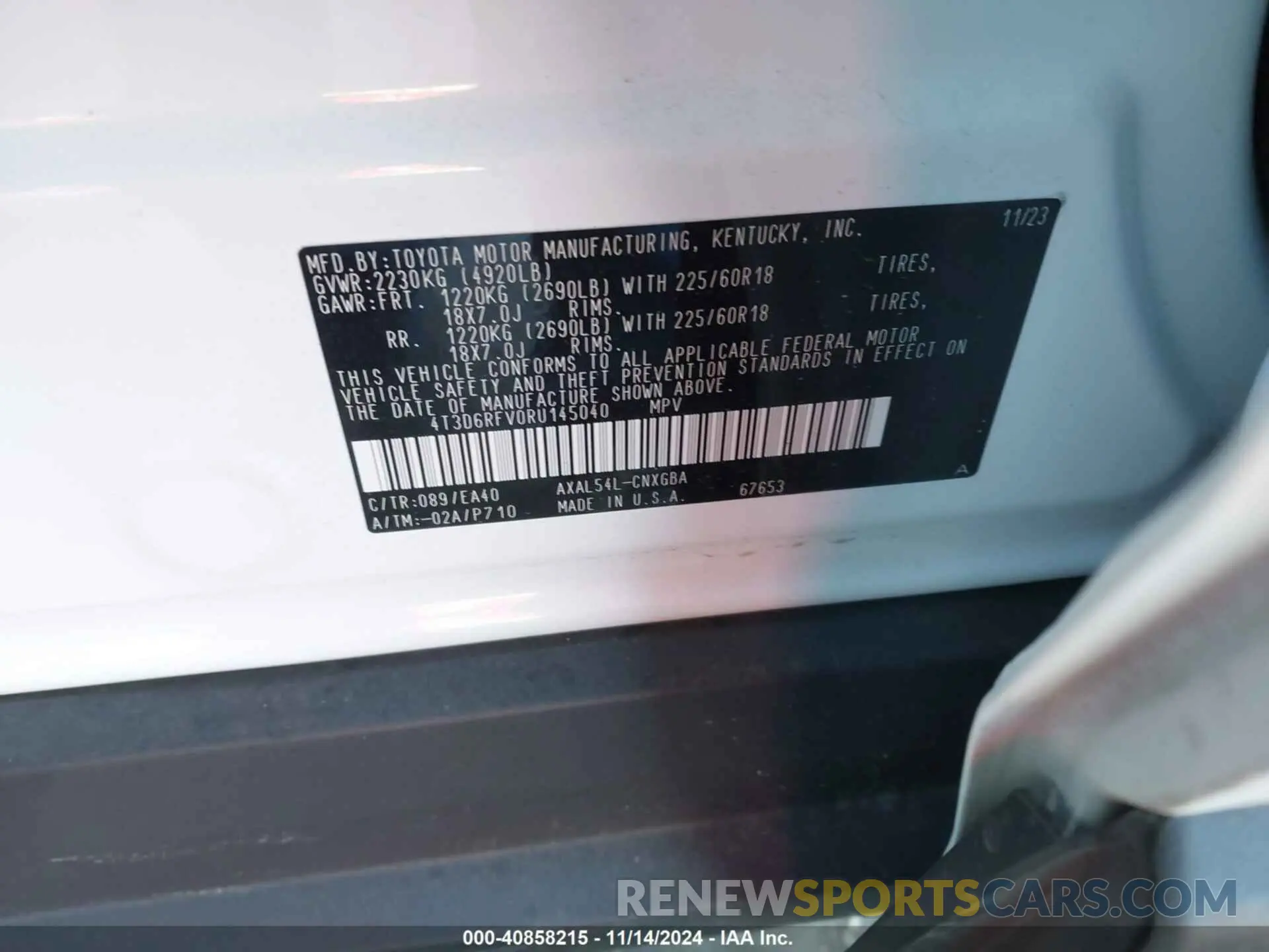 9 Photograph of a damaged car 4T3D6RFV0RU145040 TOYOTA RAV4 HYBRID 2024