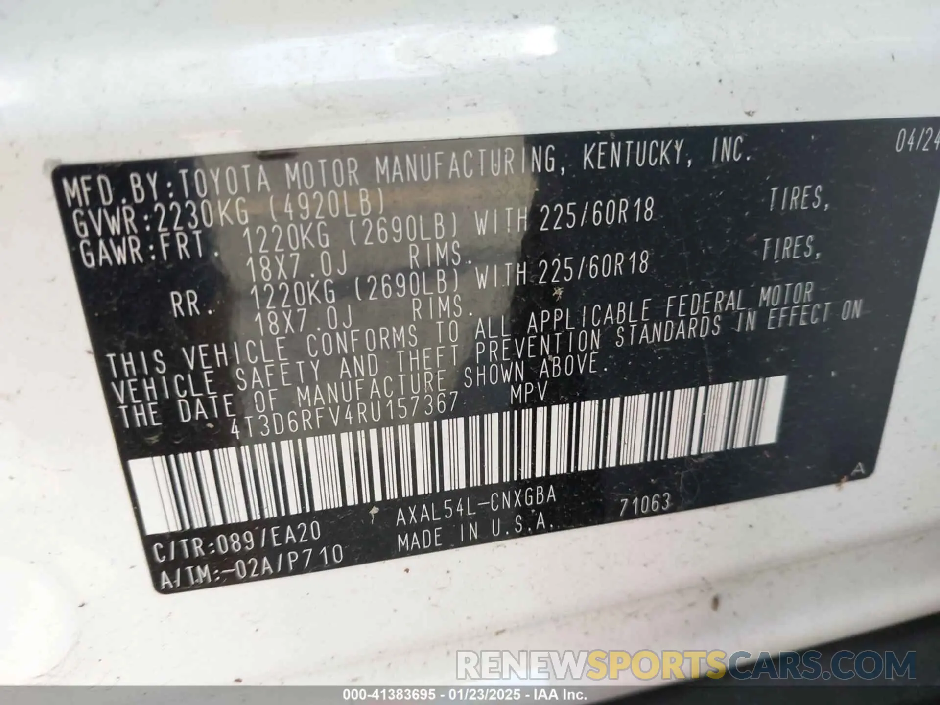 9 Photograph of a damaged car 4T3D6RFV4RU157367 TOYOTA RAV4 HYBRID 2024