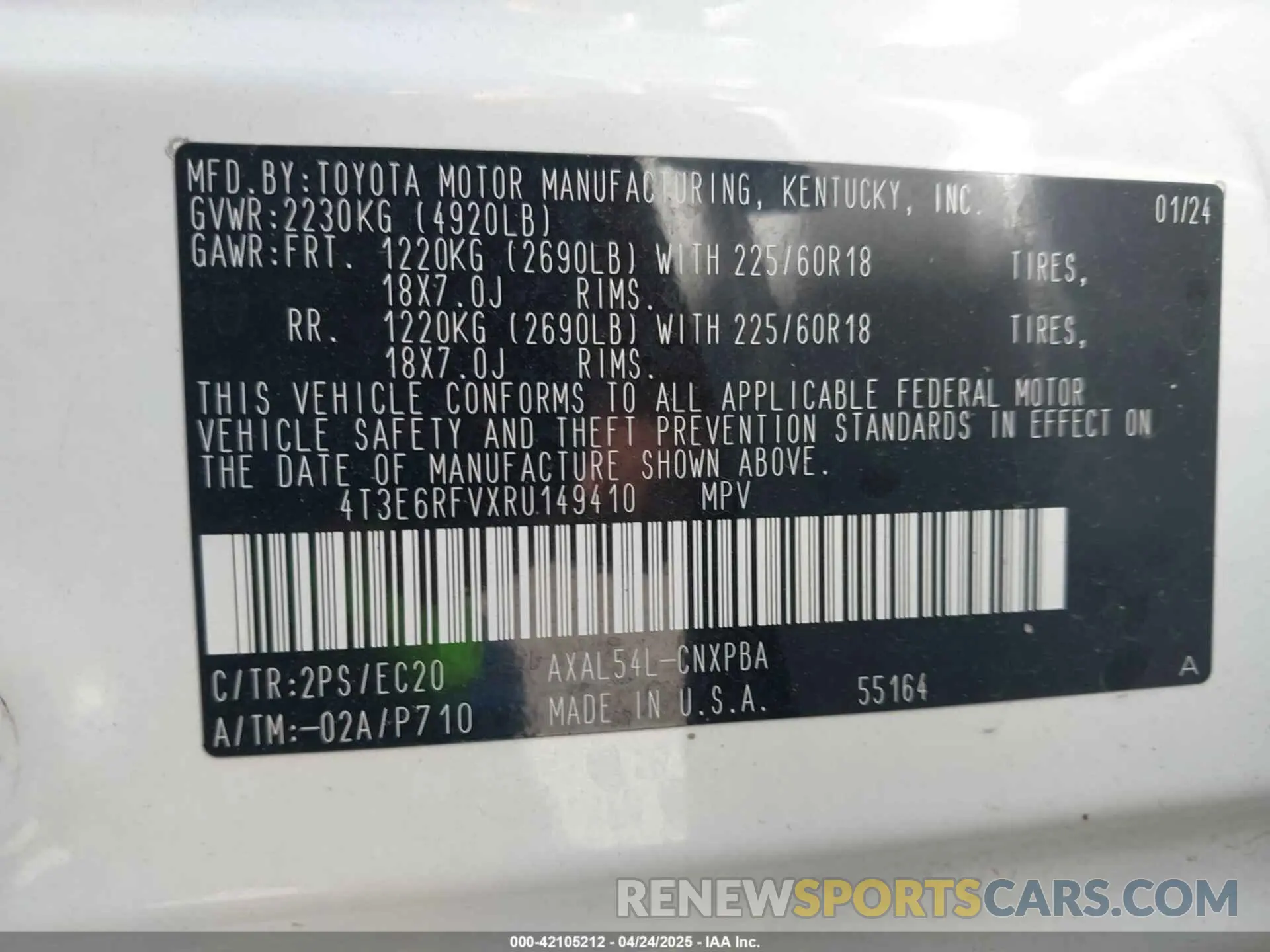 9 Photograph of a damaged car 4T3E6RFVXRU149410 TOYOTA RAV4 HYBRID 2024