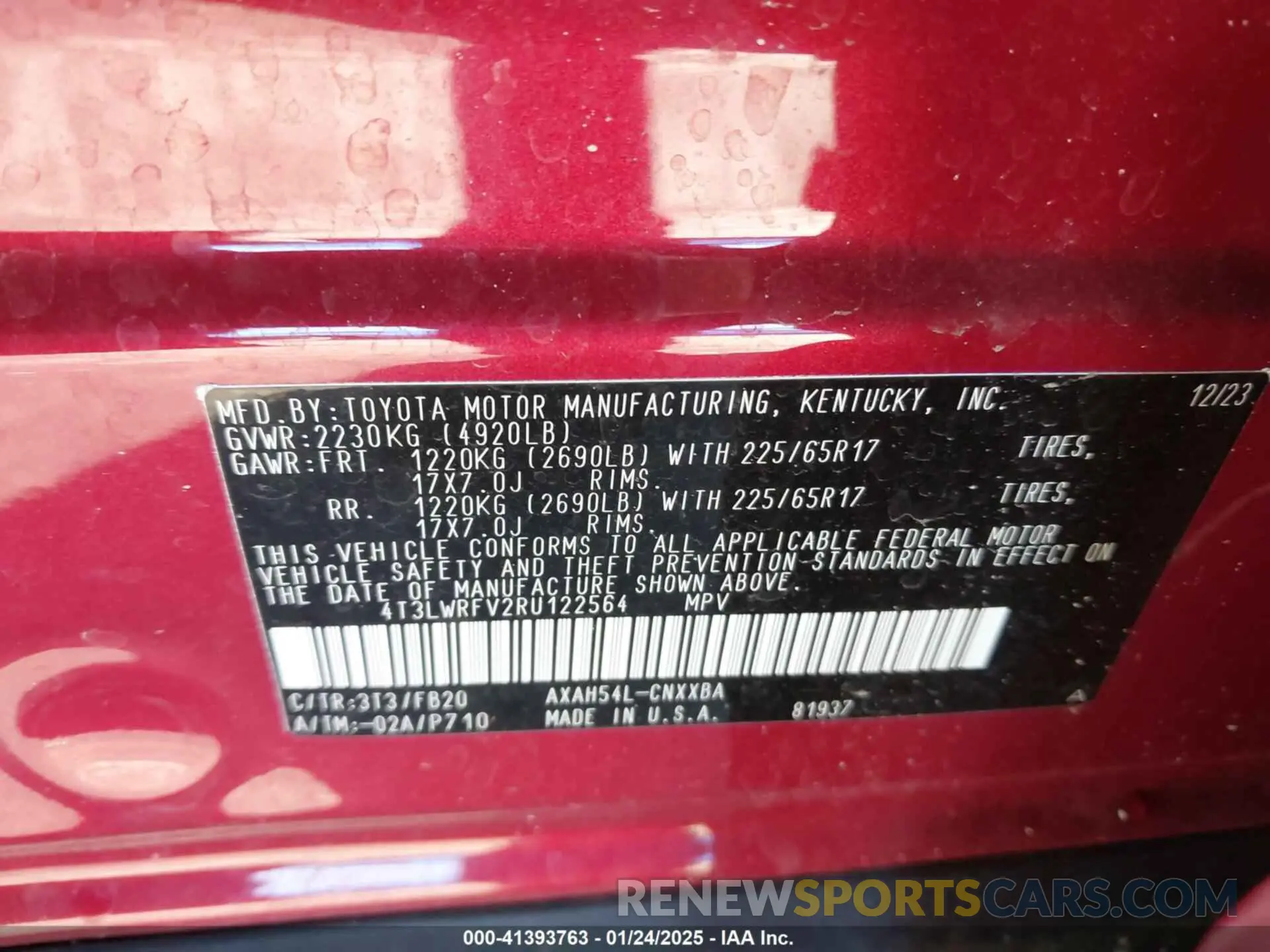 9 Photograph of a damaged car 4T3LWRFV2RU122564 TOYOTA RAV4 HYBRID 2024