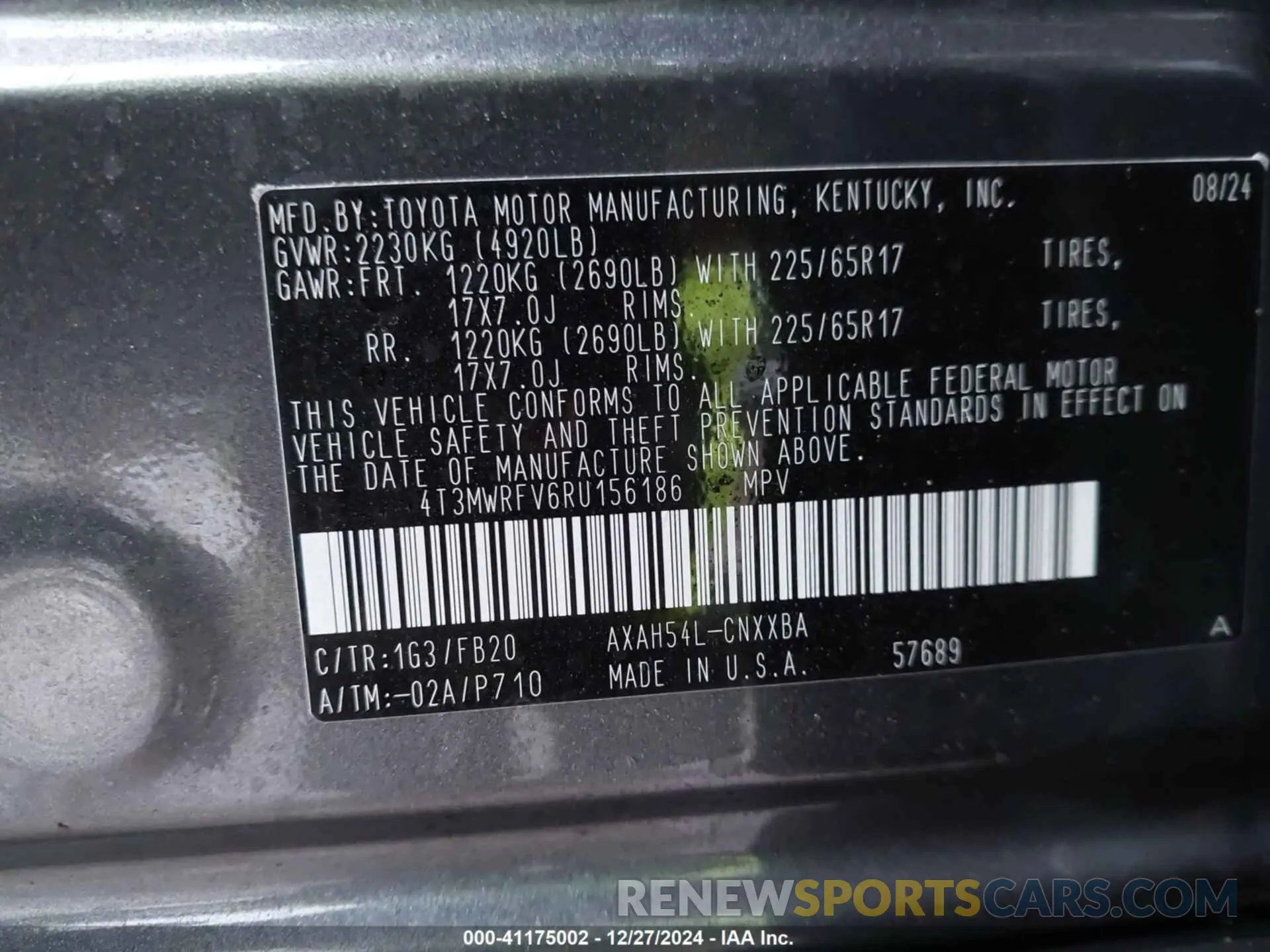 9 Photograph of a damaged car 4T3MWRFV6RU156186 TOYOTA RAV4 HYBRID 2024