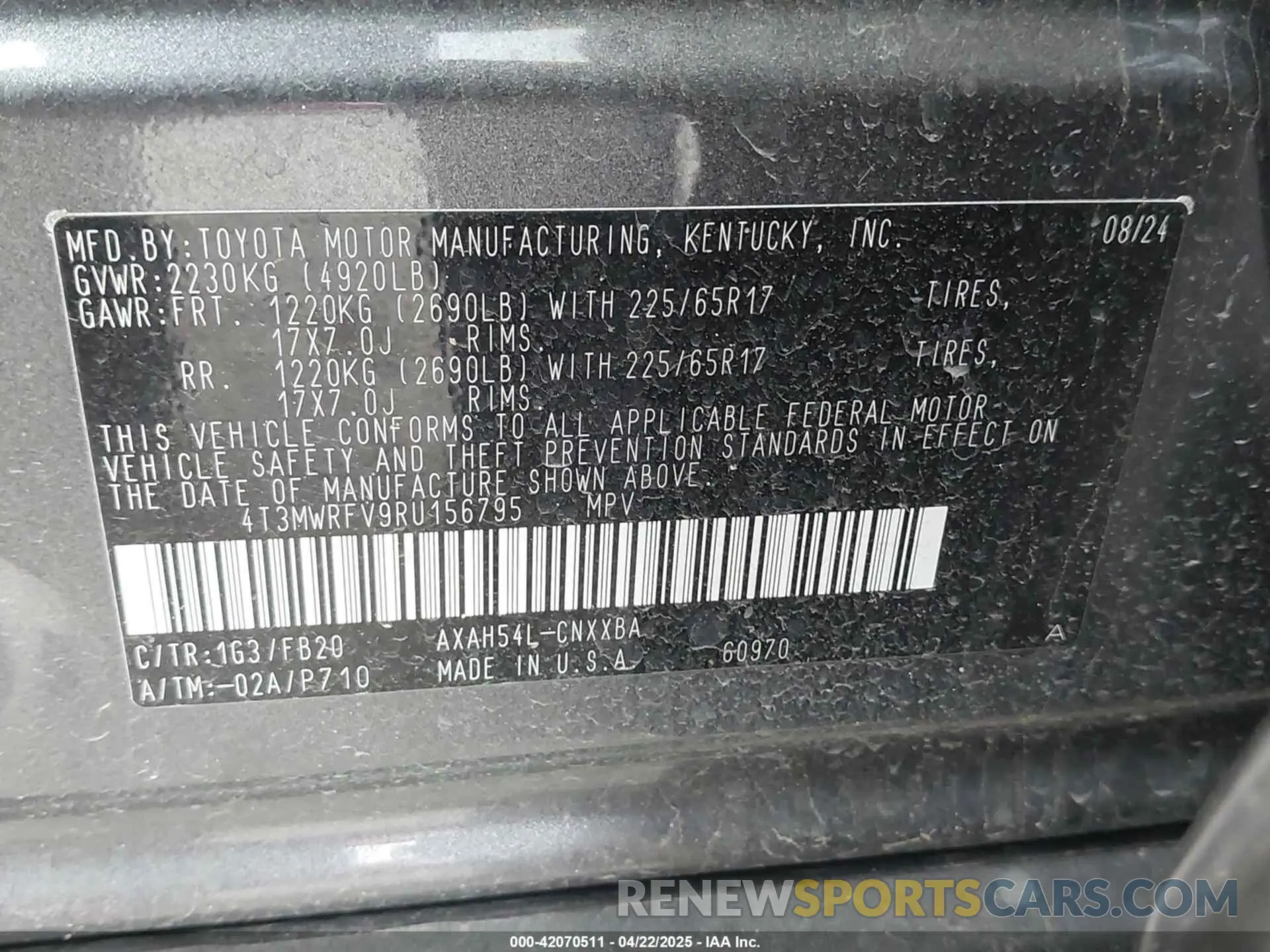 9 Photograph of a damaged car 4T3MWRFV9RU156795 TOYOTA RAV4 HYBRID 2024