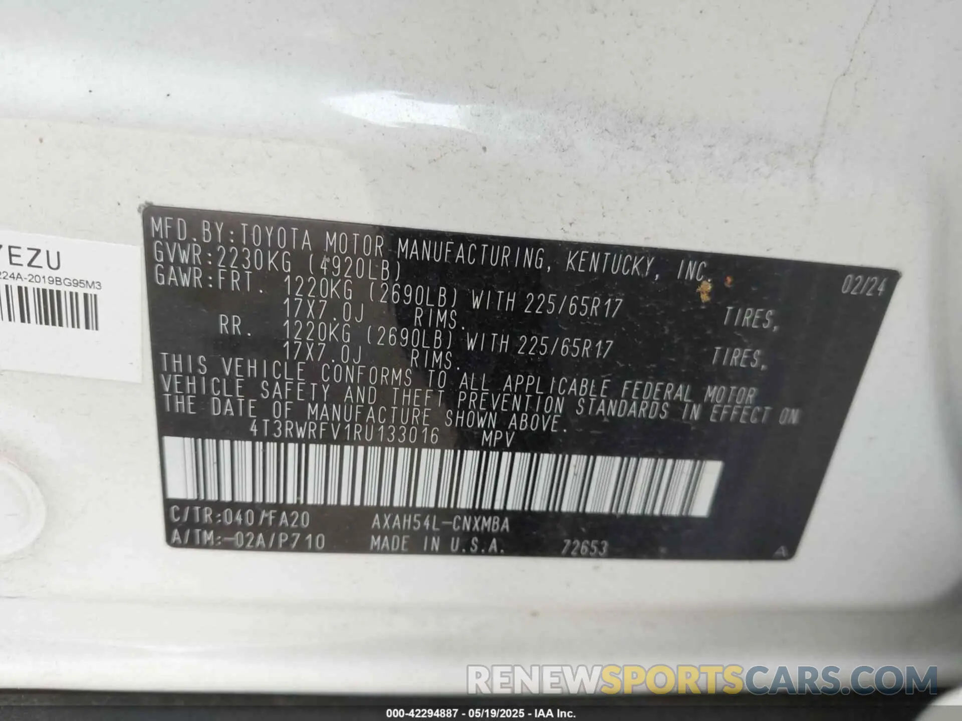 9 Photograph of a damaged car 4T3RWRFV1RU133016 TOYOTA RAV4 HYBRID 2024