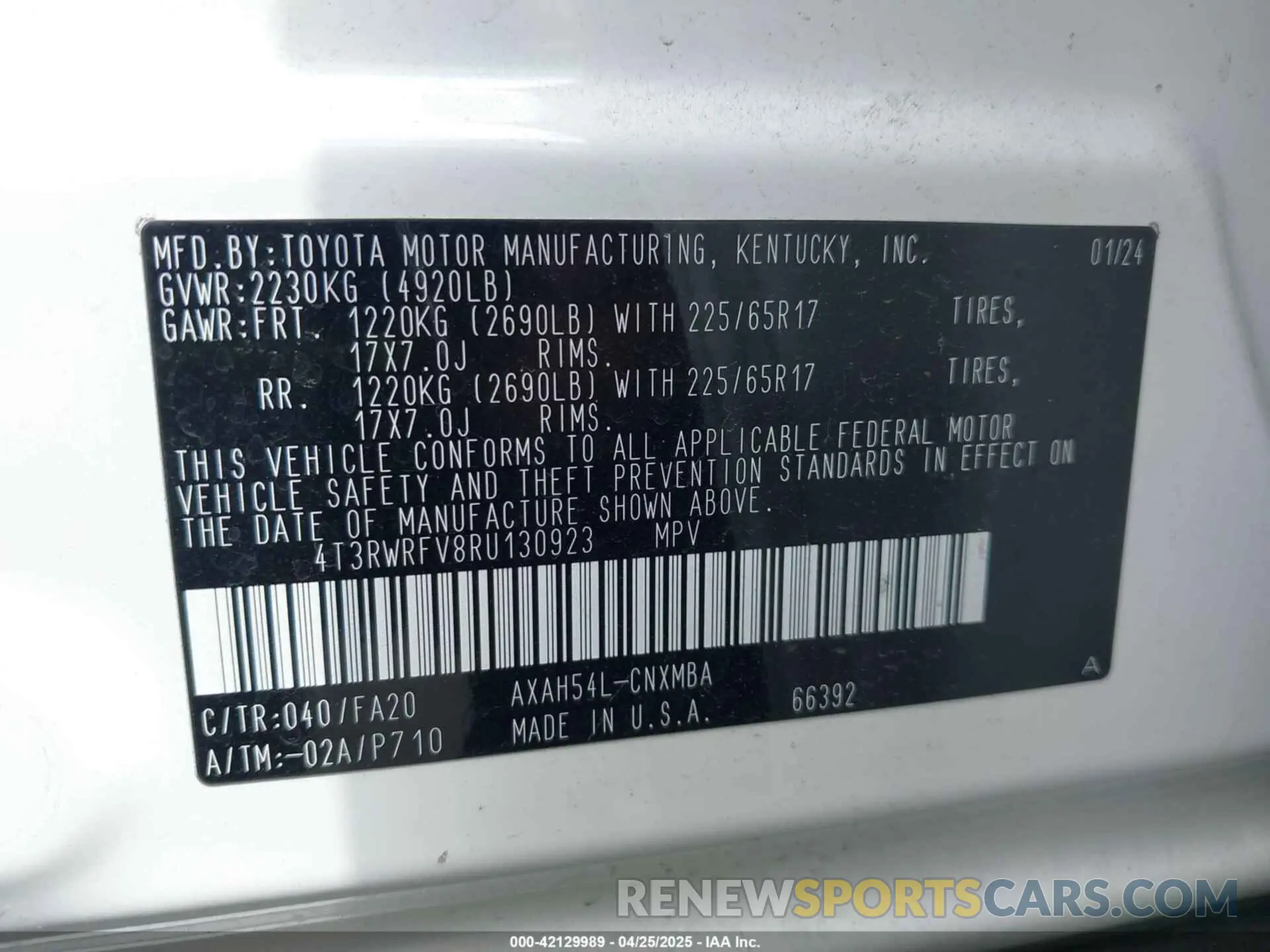 9 Photograph of a damaged car 4T3RWRFV8RU130923 TOYOTA RAV4 HYBRID 2024