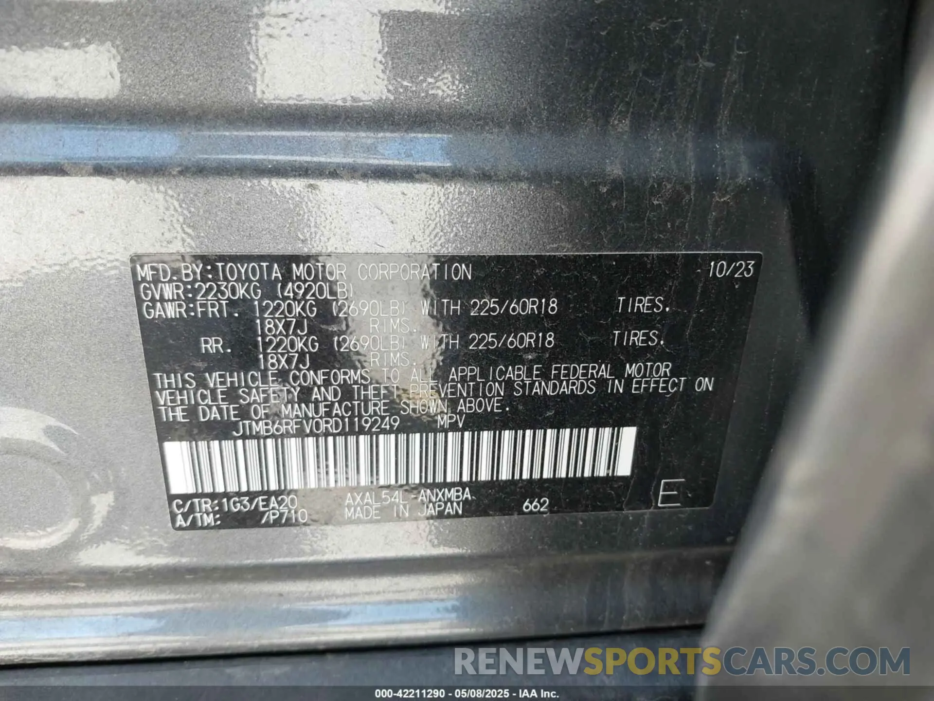 9 Photograph of a damaged car JTMB6RFV0RD119249 TOYOTA RAV4 HYBRID 2024