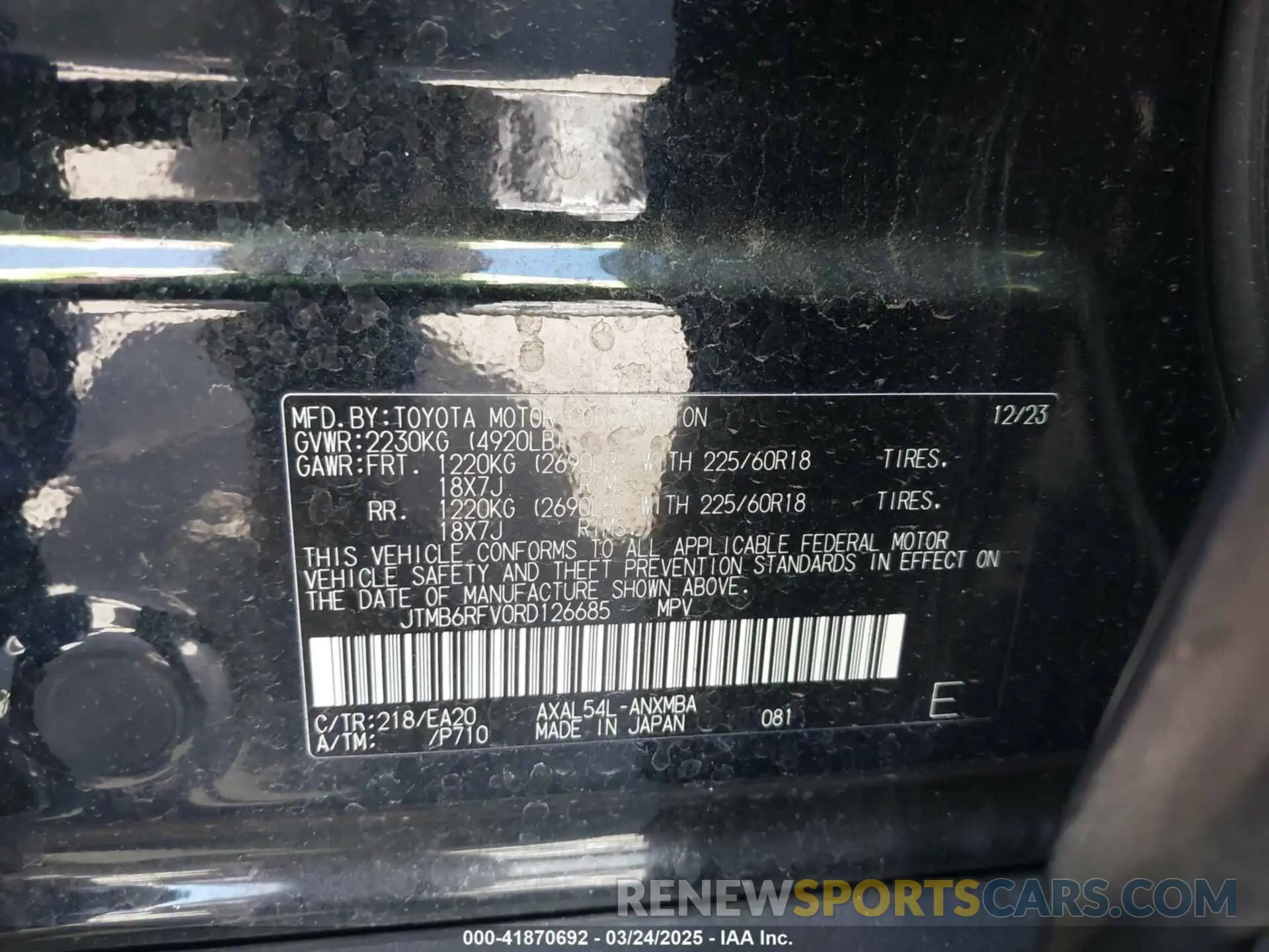 9 Photograph of a damaged car JTMB6RFV0RD126685 TOYOTA RAV4 HYBRID 2024