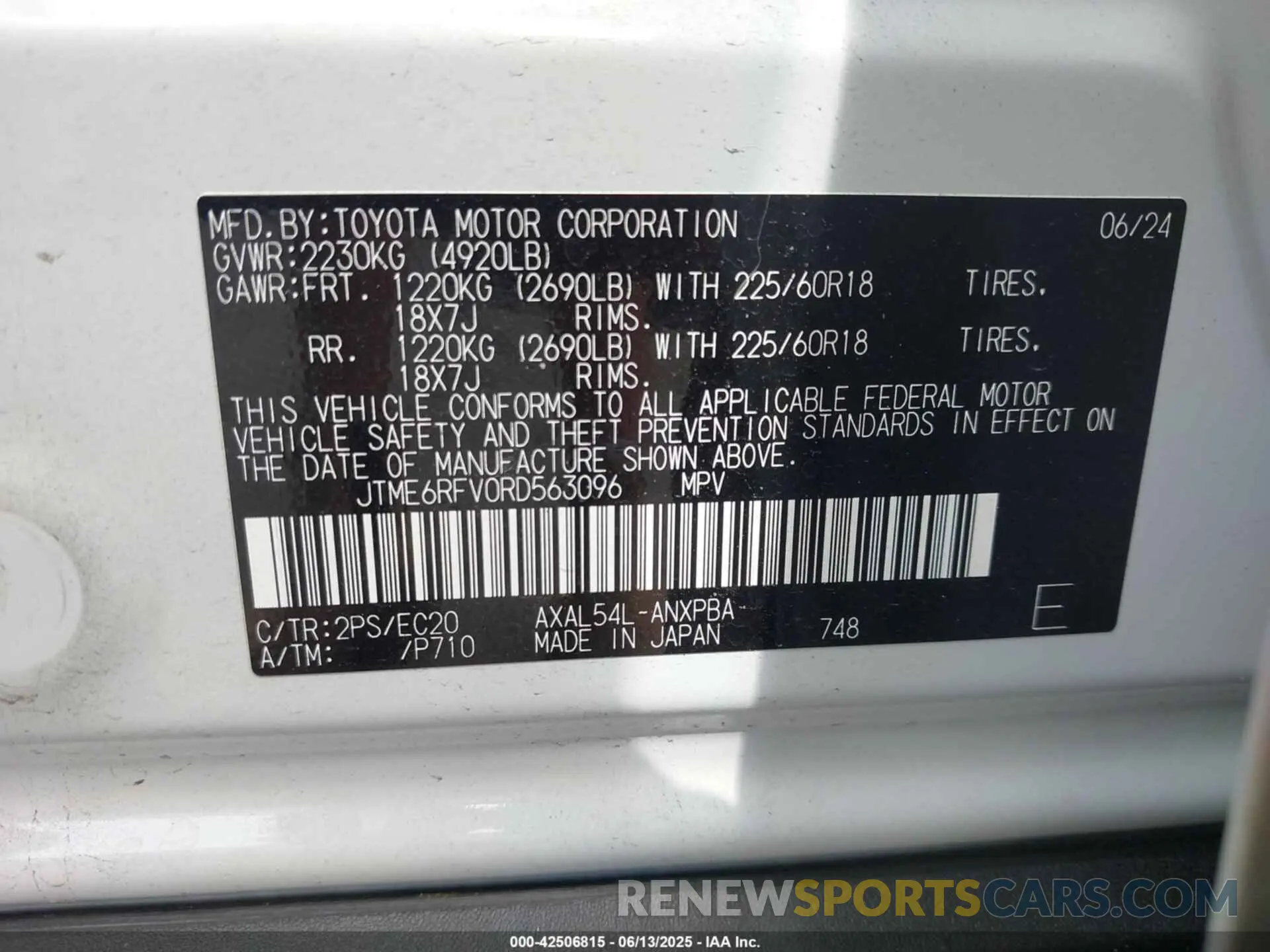 9 Photograph of a damaged car JTME6RFV0RD563096 TOYOTA RAV4 HYBRID 2024