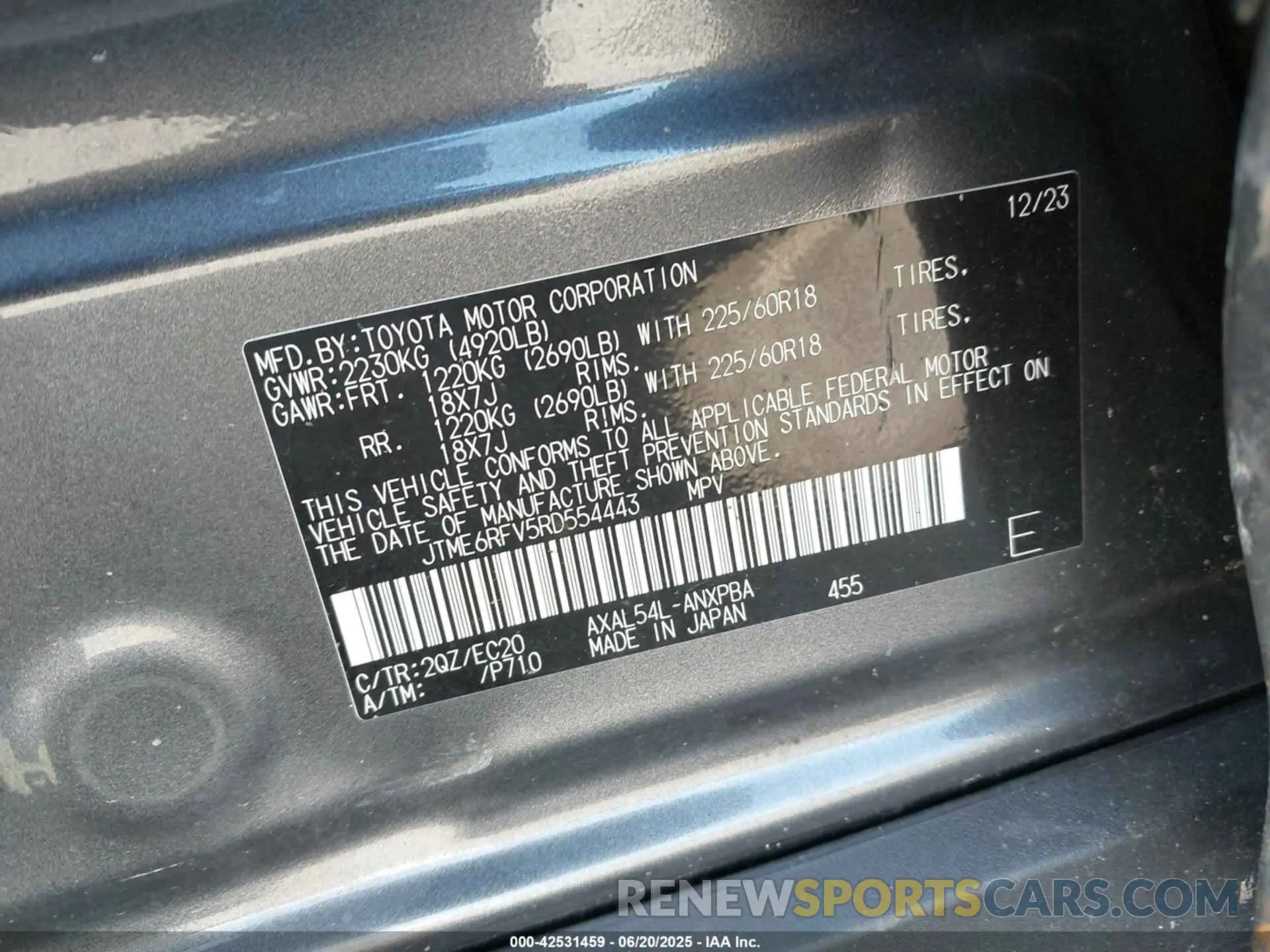 9 Photograph of a damaged car JTME6RFV5RD554443 TOYOTA RAV4 HYBRID 2024