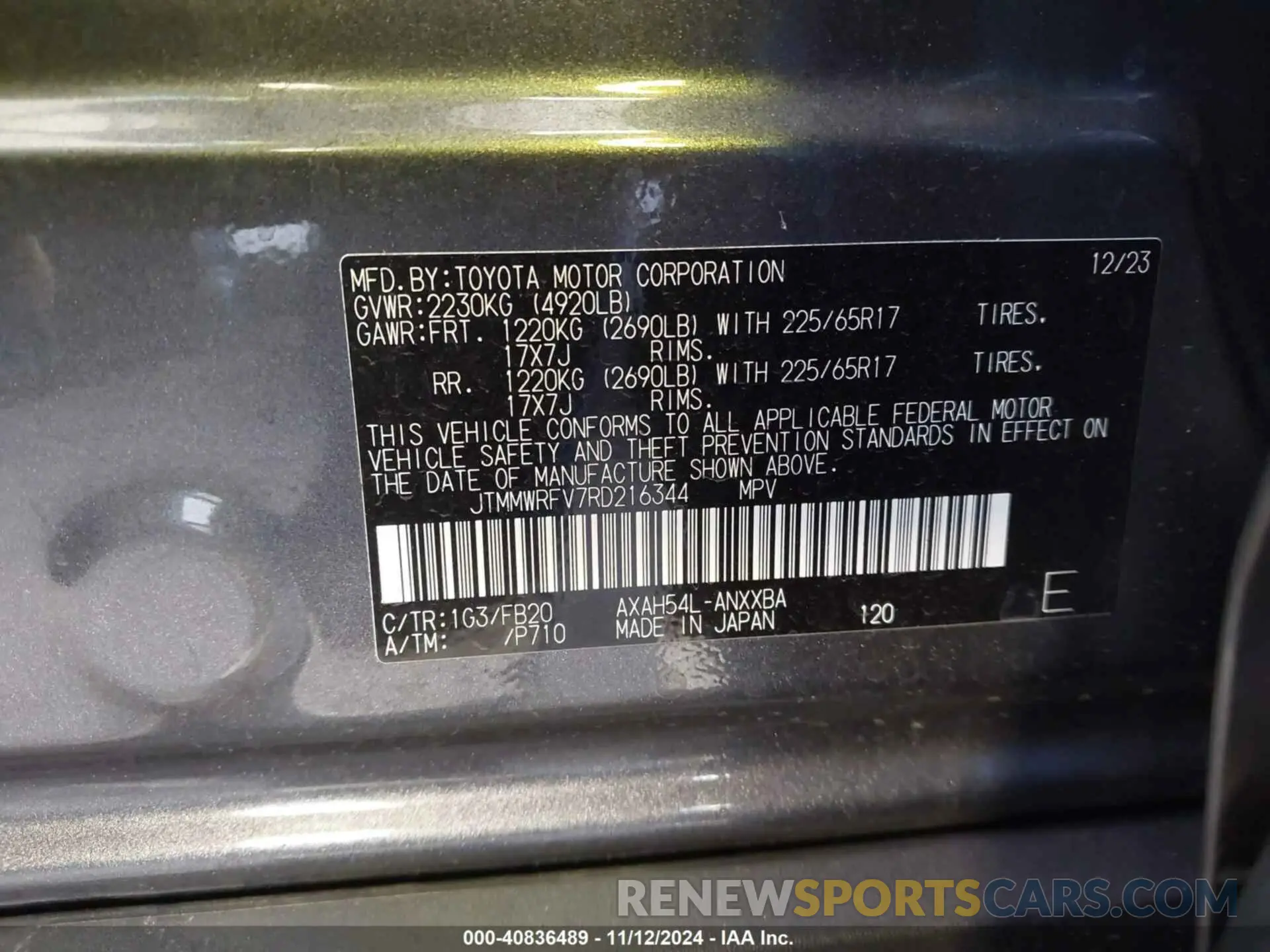 9 Photograph of a damaged car JTMMWRFV7RD216344 TOYOTA RAV4 HYBRID 2024