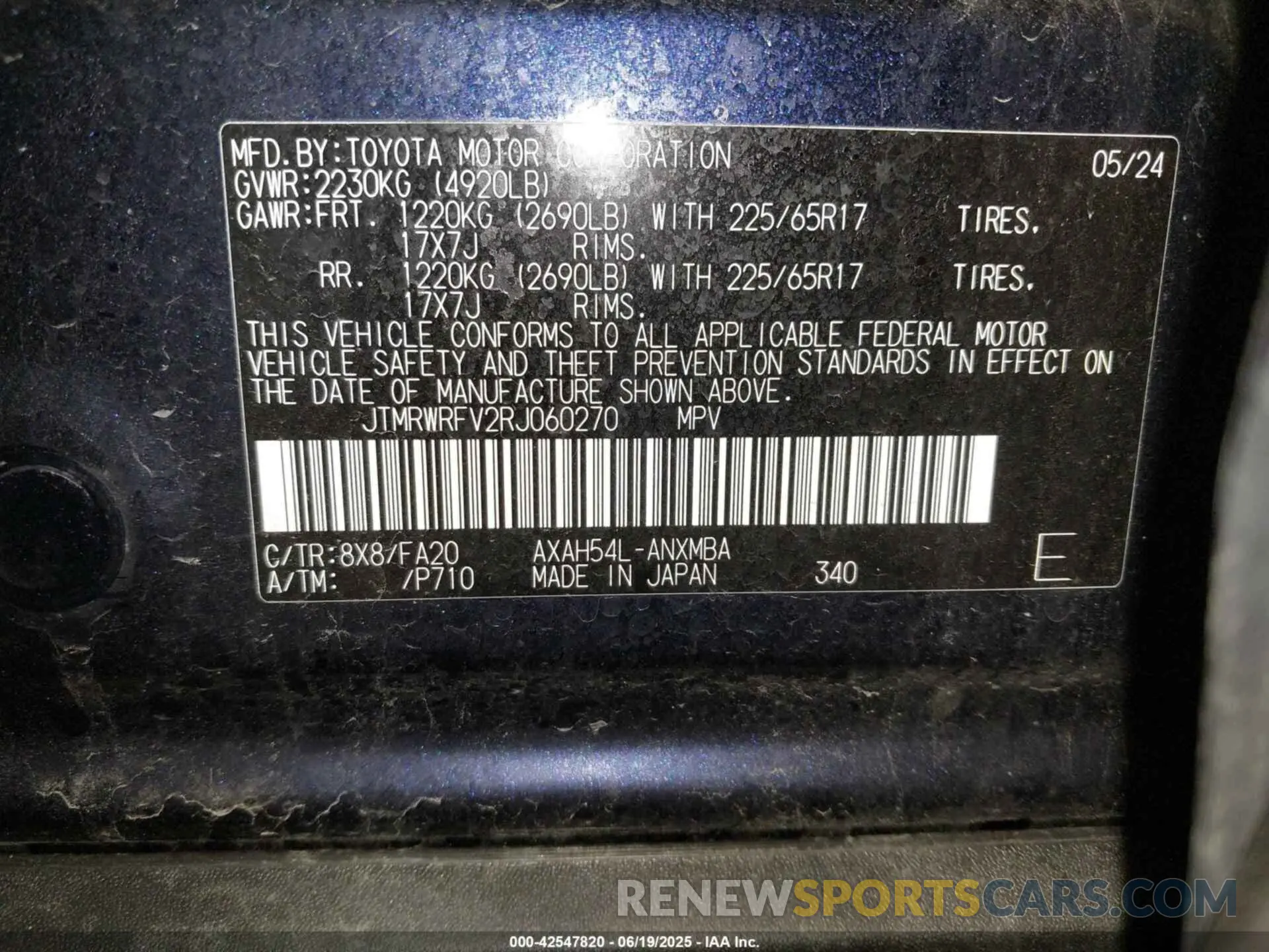 9 Photograph of a damaged car JTMRWRFV2RJ060270 TOYOTA RAV4 HYBRID 2024