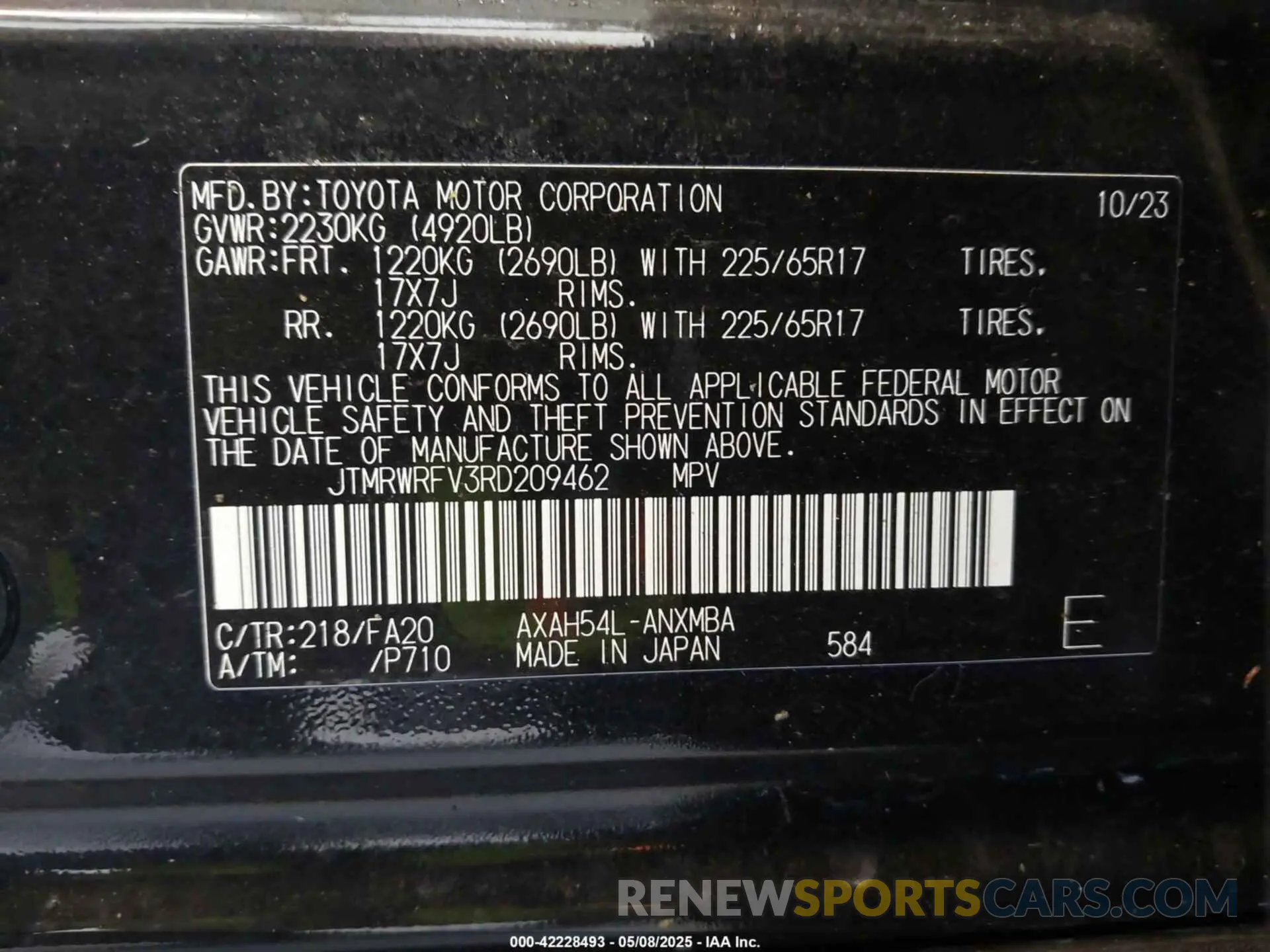 9 Photograph of a damaged car JTMRWRFV3RD209462 TOYOTA RAV4 HYBRID 2024