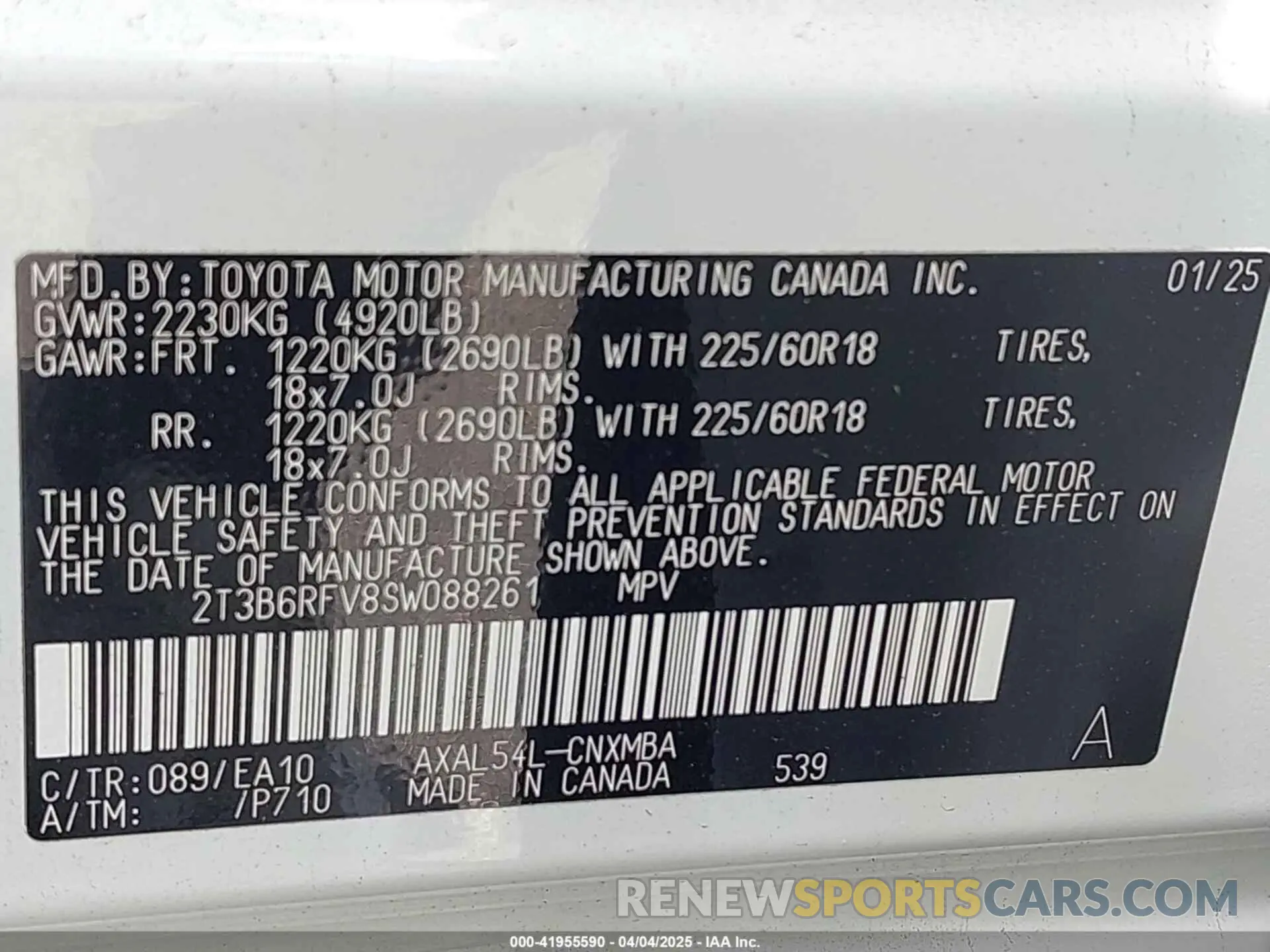 9 Photograph of a damaged car 2T3B6RFV8SW088261 TOYOTA RAV4 HYBRID 2025