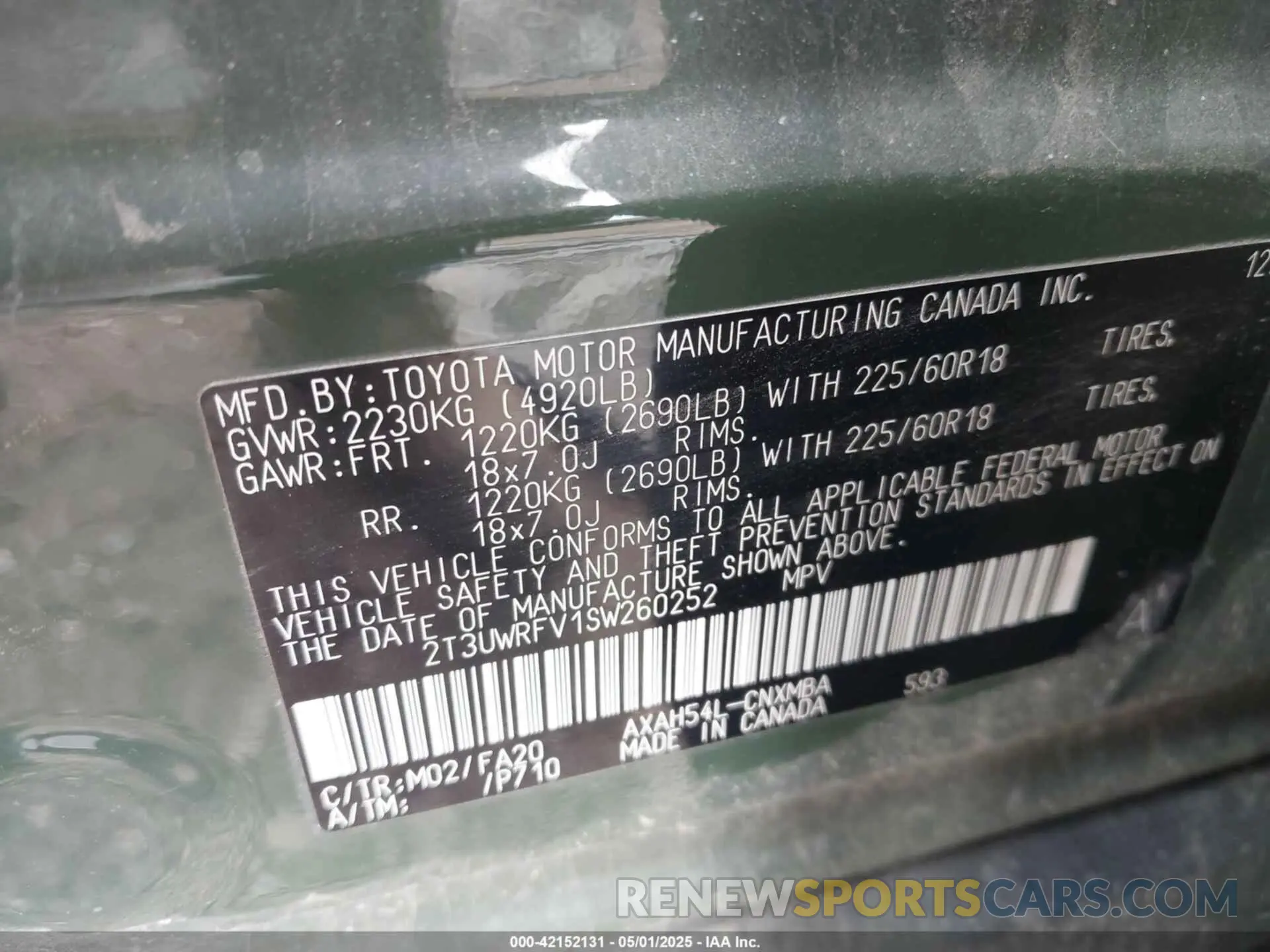 9 Photograph of a damaged car 2T3UWRFV1SW260252 TOYOTA RAV4 HYBRID 2025