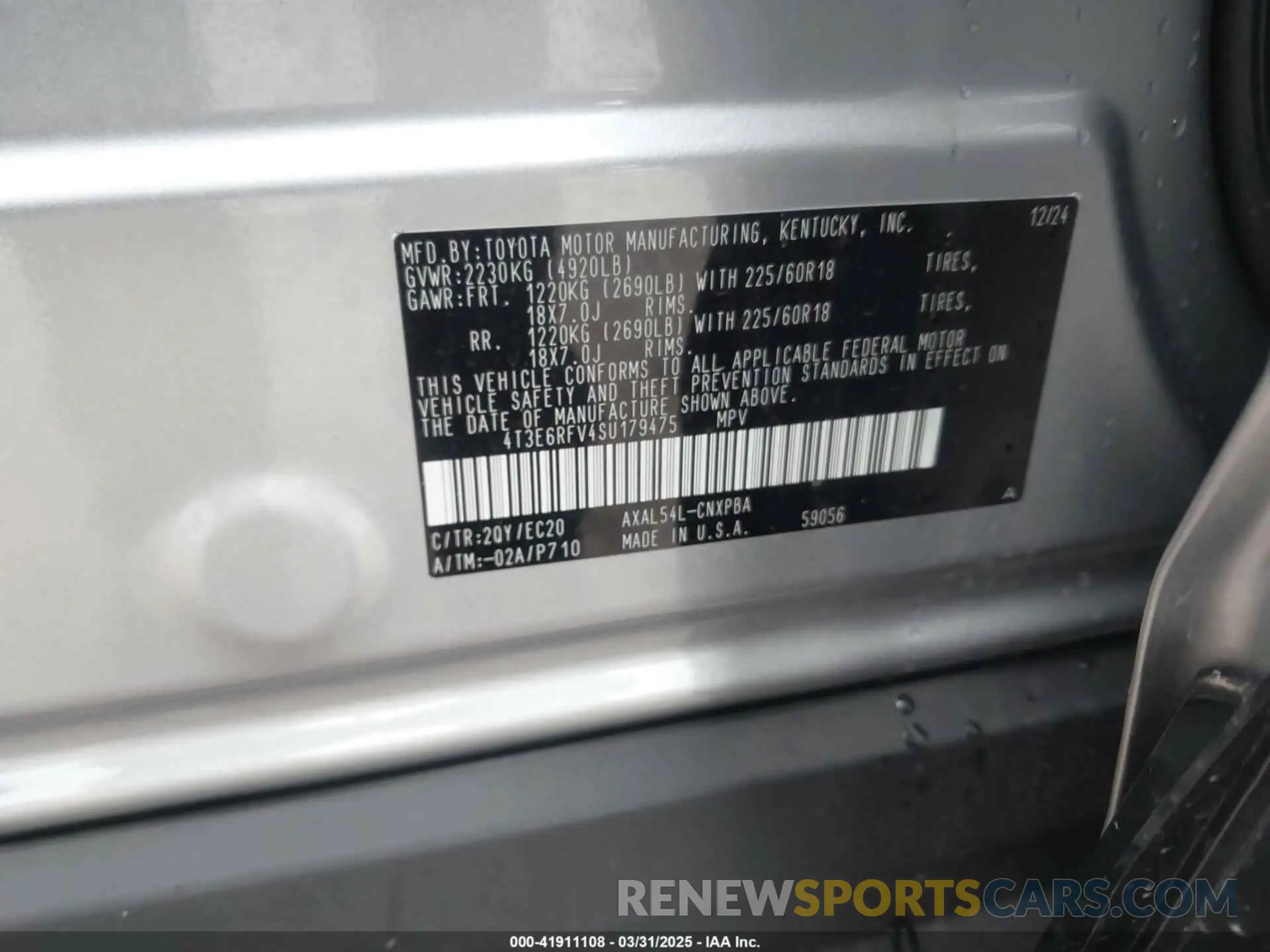 9 Photograph of a damaged car 4T3E6RFV4SU179475 TOYOTA RAV4 HYBRID 2025