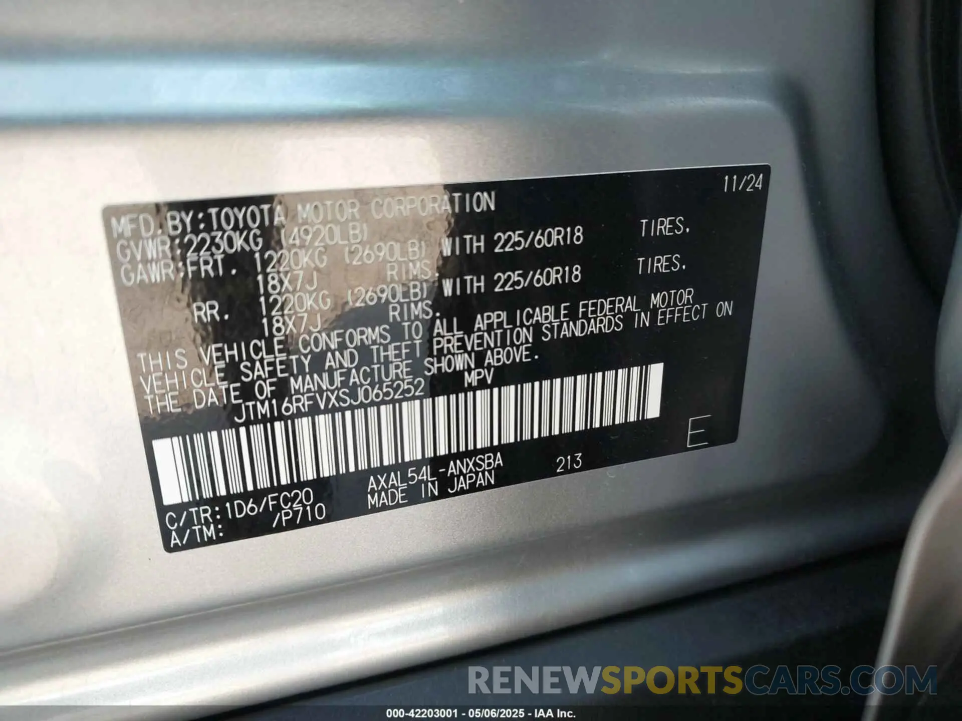 9 Photograph of a damaged car JTM16RFVXSJ065252 TOYOTA RAV4 HYBRID 2025
