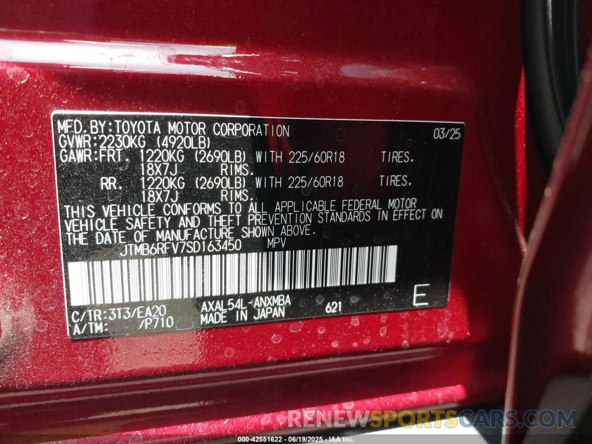 9 Photograph of a damaged car JTMB6RFV7SD163450 TOYOTA RAV4 HYBRID 2025