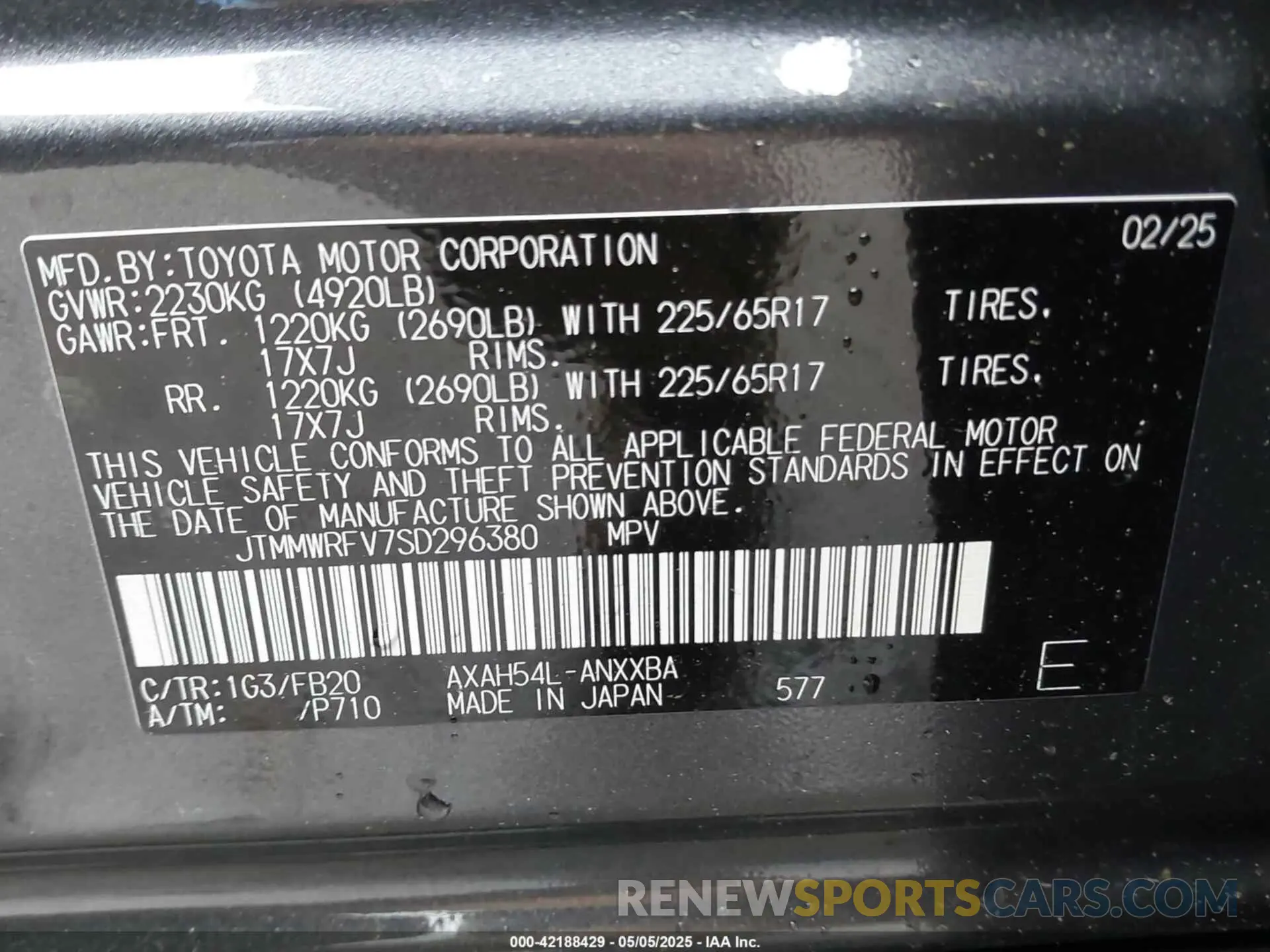9 Photograph of a damaged car JTMMWRFV7SD296380 TOYOTA RAV4 HYBRID 2025