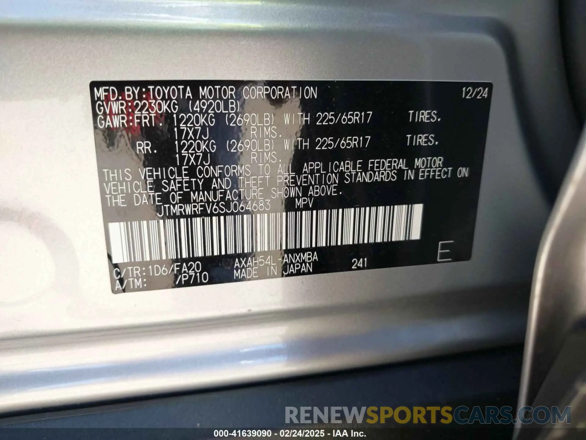 9 Photograph of a damaged car JTMRWRFV6SJ064683 TOYOTA RAV4 HYBRID 2025