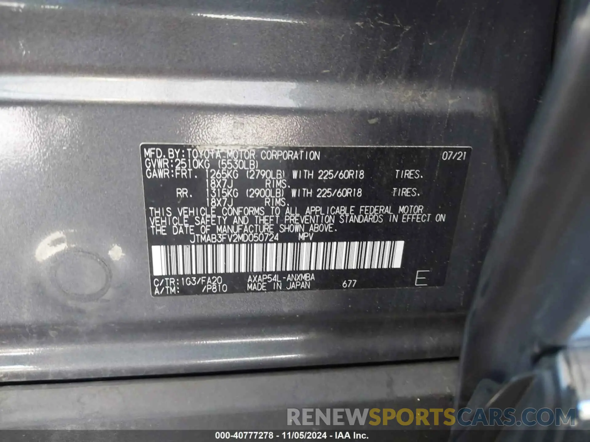 9 Photograph of a damaged car JTMAB3FV2MD050724 TOYOTA RAV4 PRIME 2021