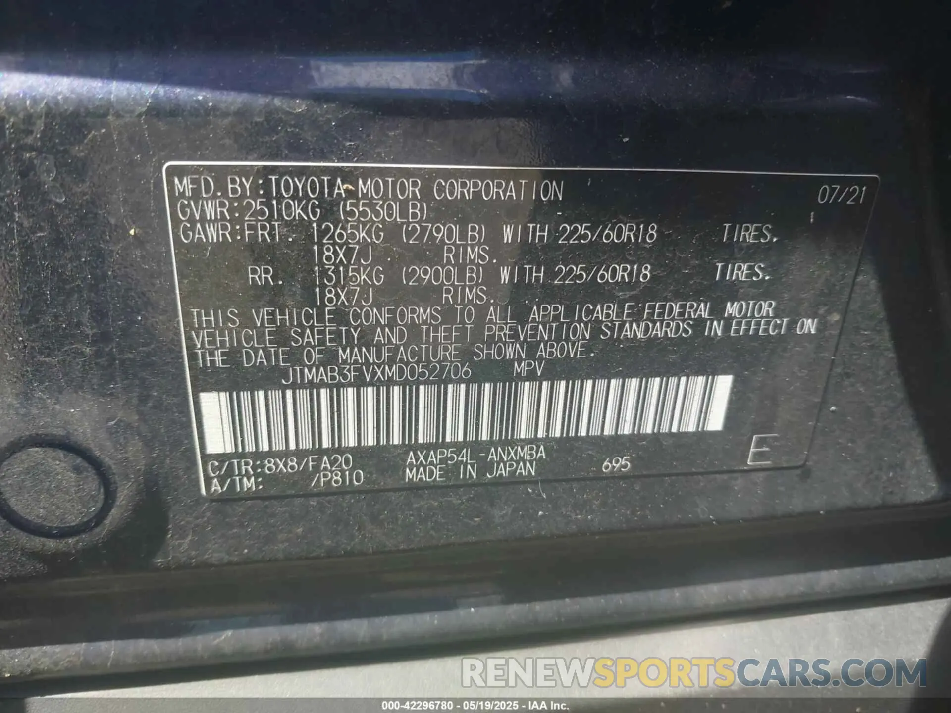 9 Photograph of a damaged car JTMAB3FVXMD052706 TOYOTA RAV4 PRIME 2021